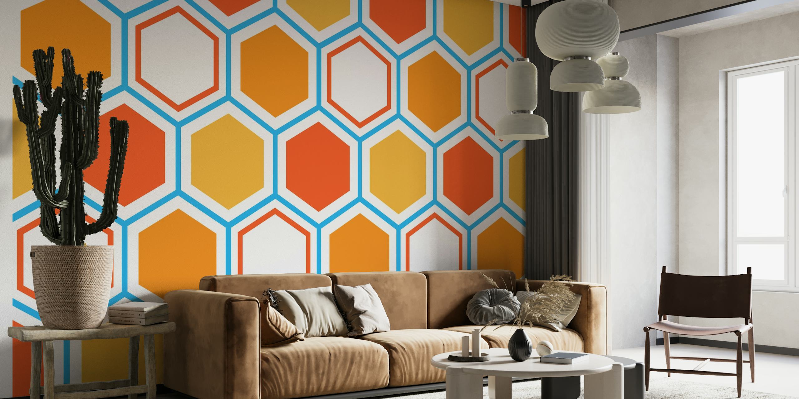Hexagon abstract geometrical 6 tapetit