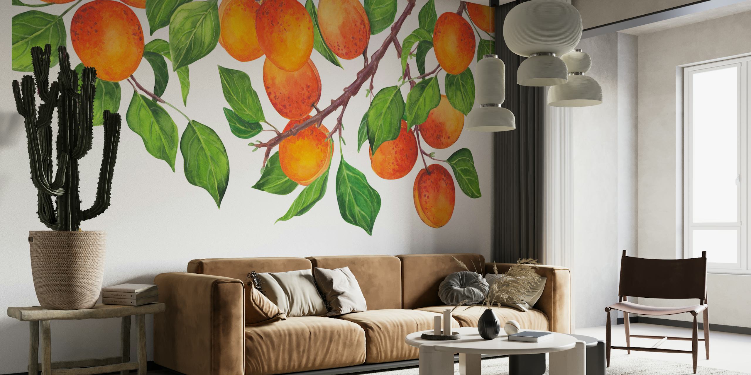 Ταπετσαρία με apricot branches and fruit