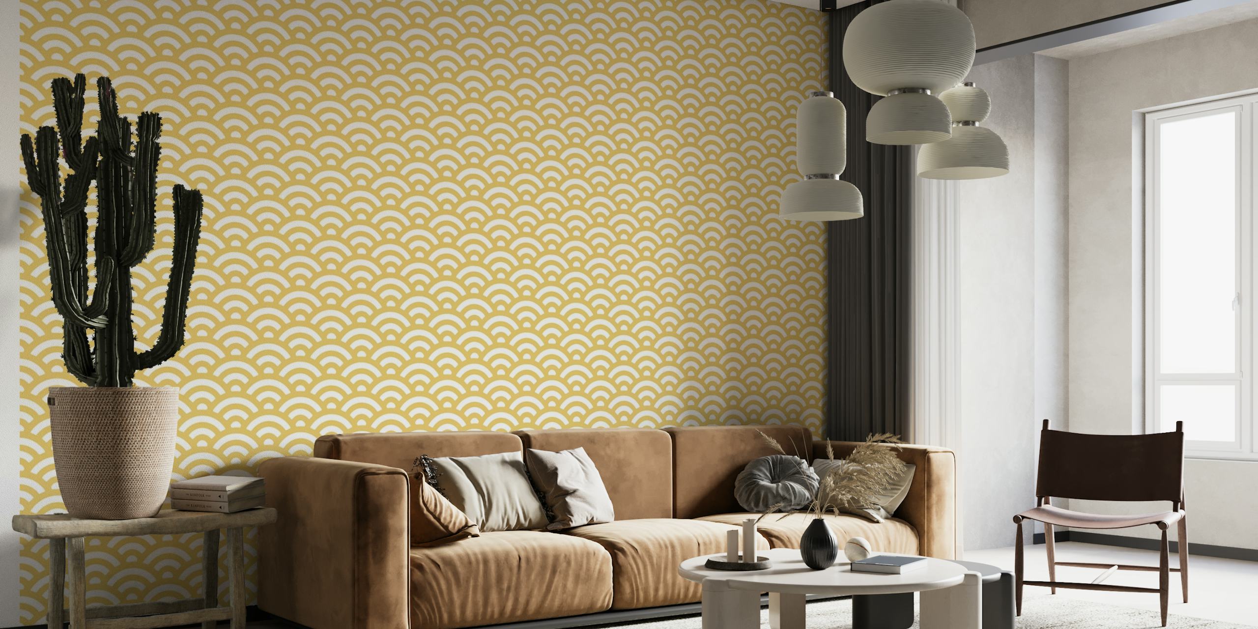 Golden wave pattern 2 wallpaper