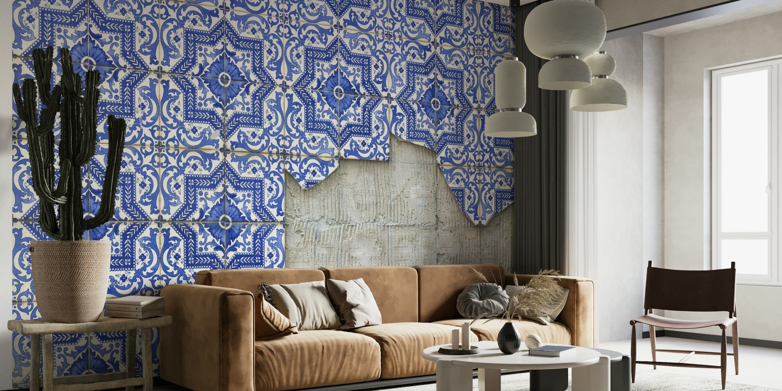 Azulejos tiles in Lisbon tapet