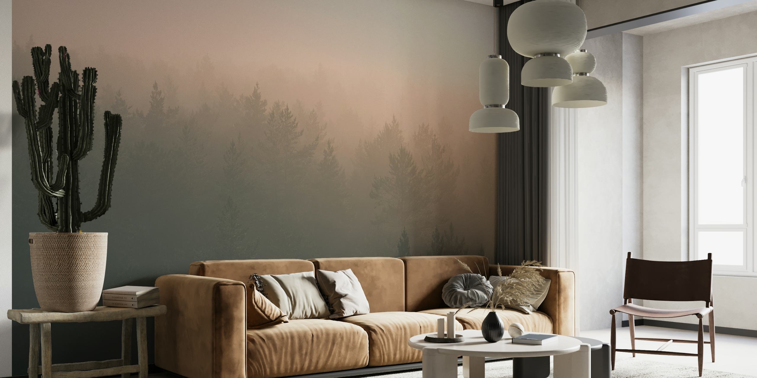 Tapeta Majestic forest sunrise u sobi