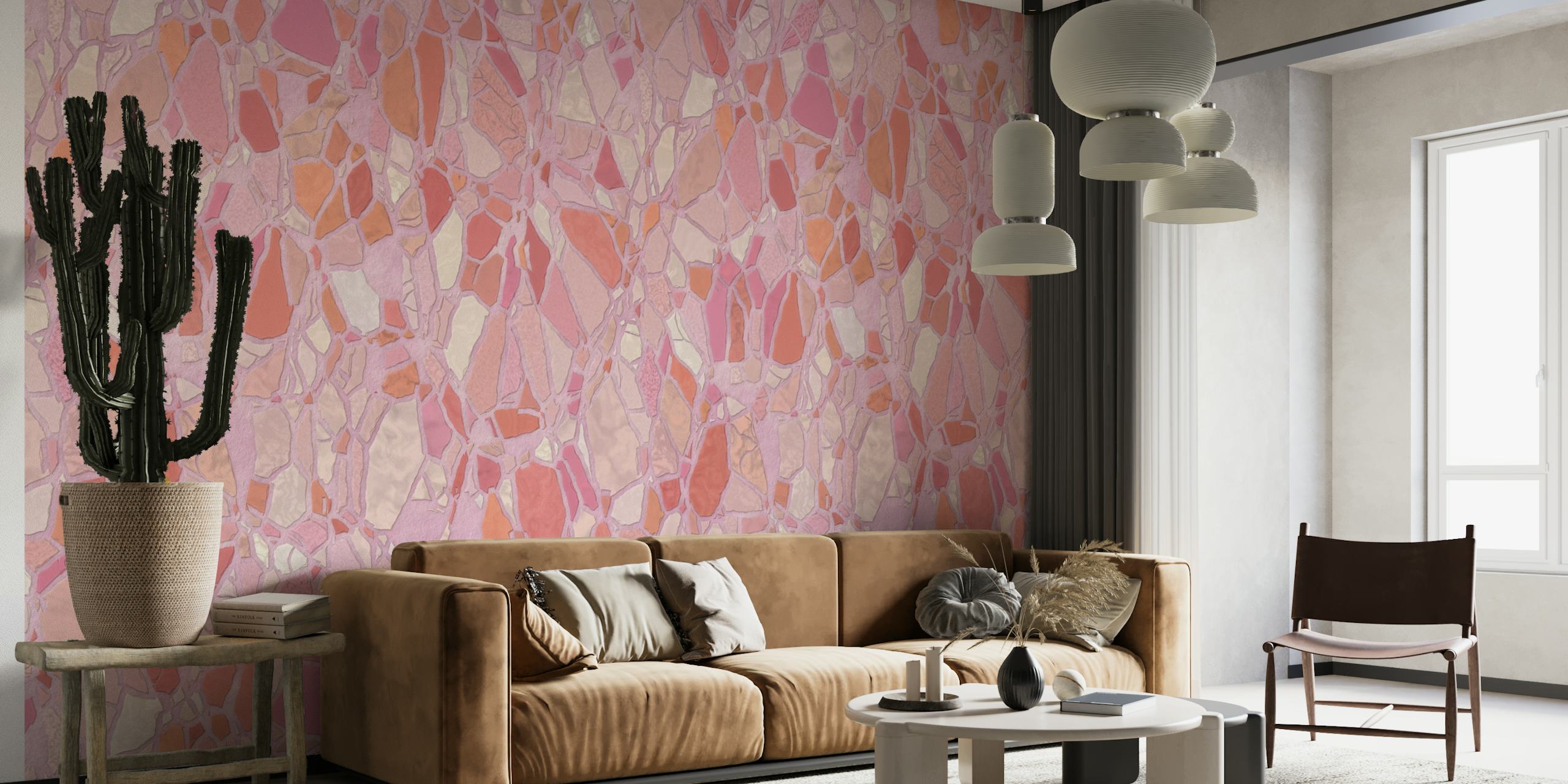 Pastel Pink Terrazzo papel de parede