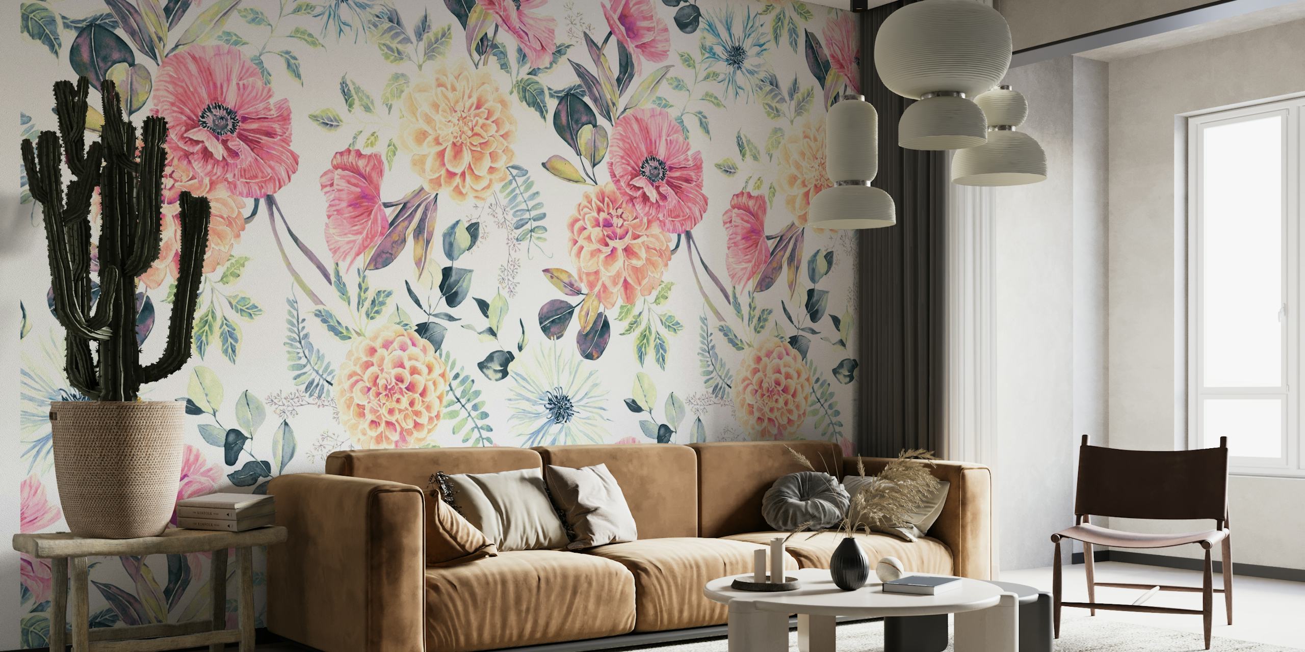 Wild flowery blooming wallpaper