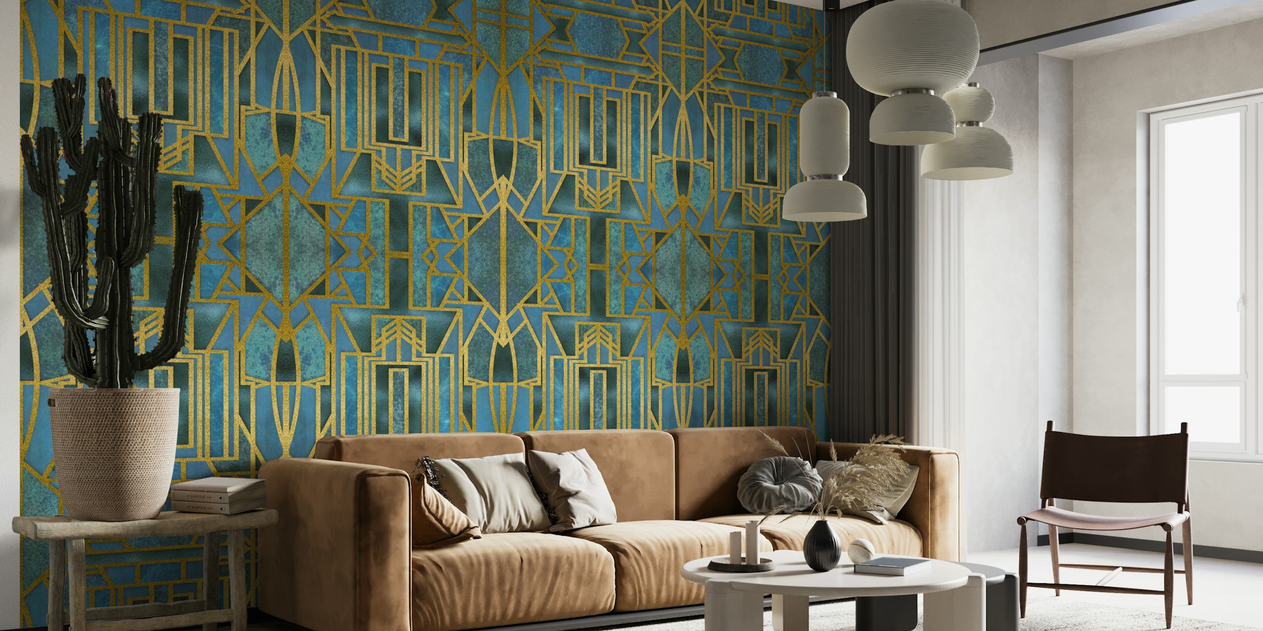 Elegant Retro Art Deco wallpaper in a room
