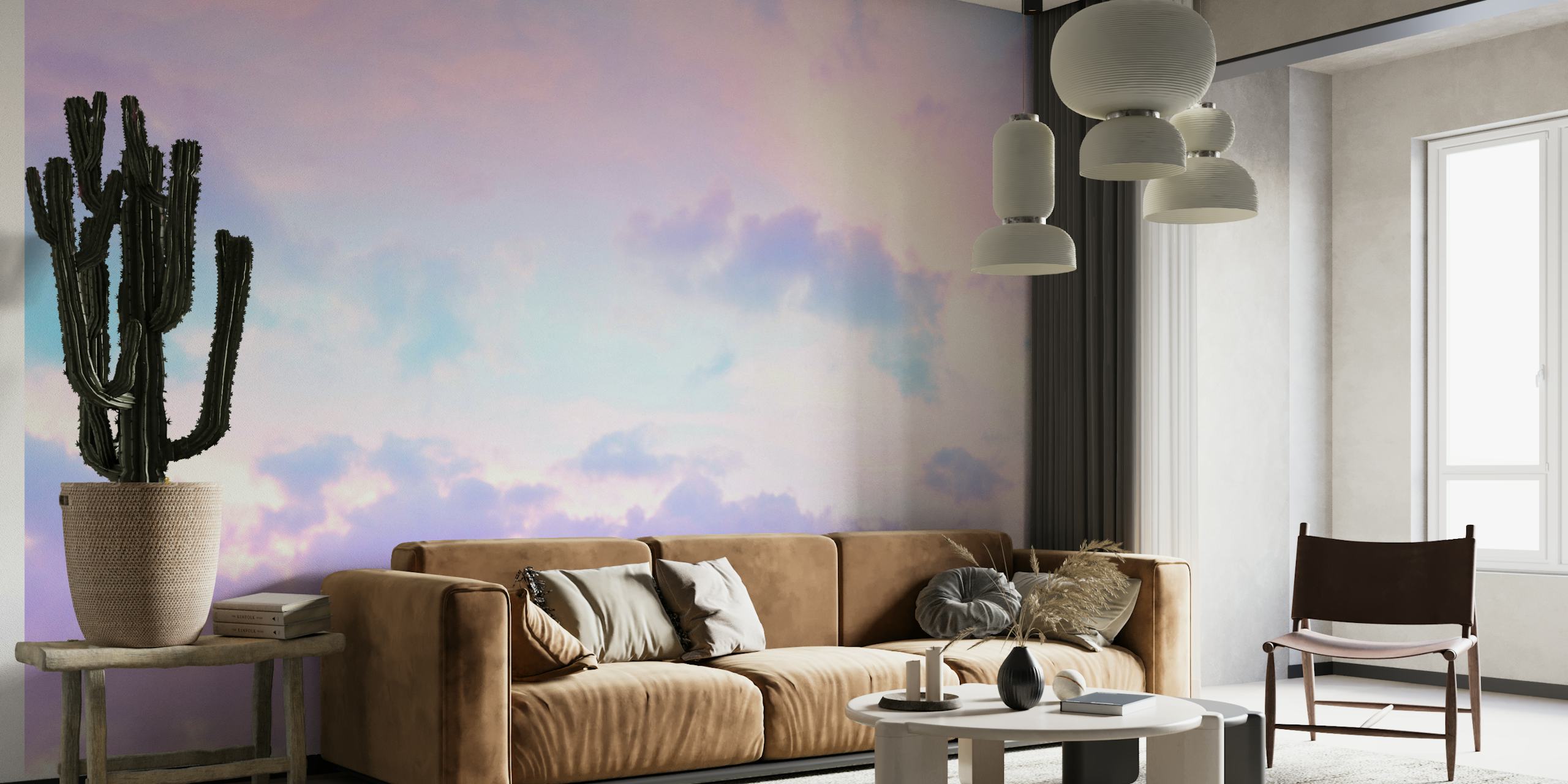 Unicorn Pastel Clouds wallpaper in a room