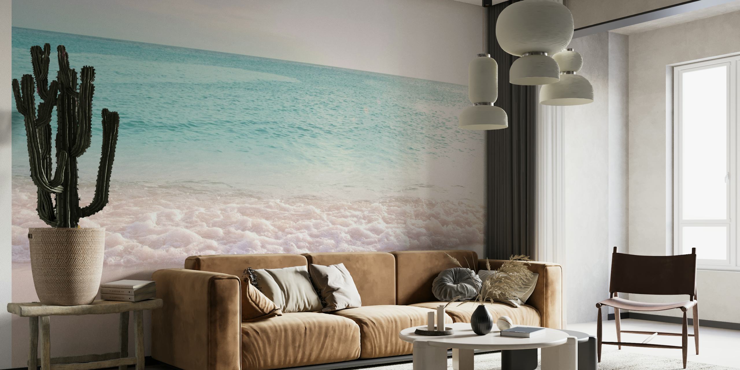 Soft Pastel Ocean Waves 2 wallpaper