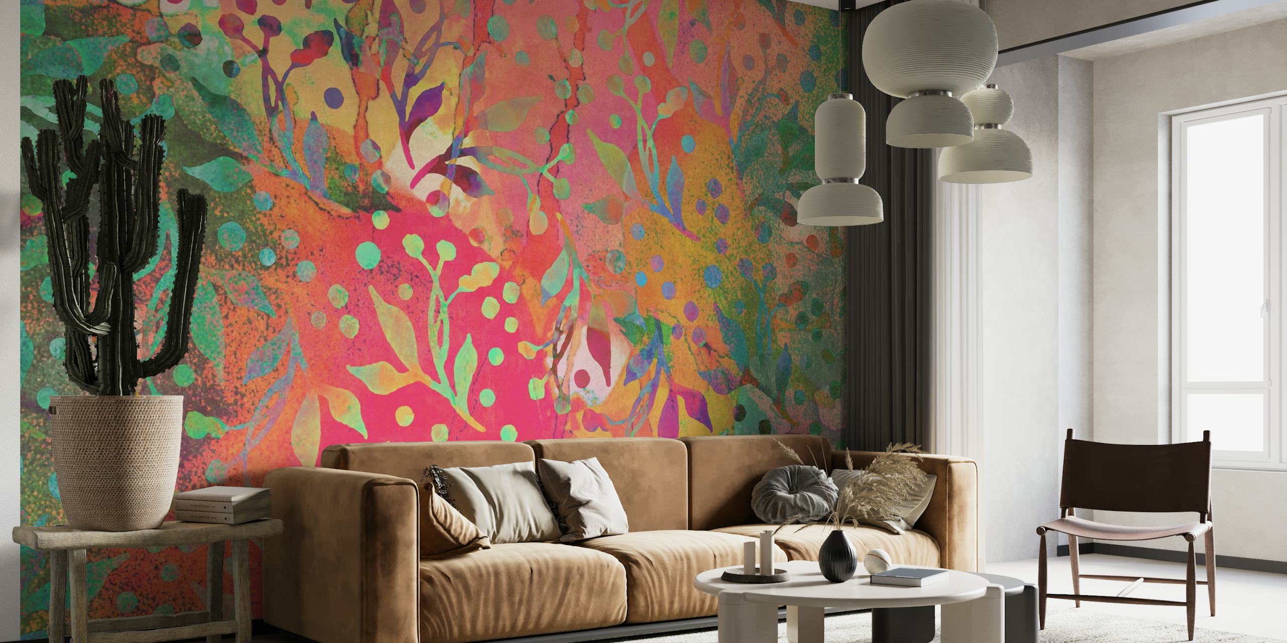 Abstract Colorful Botany wallpaper