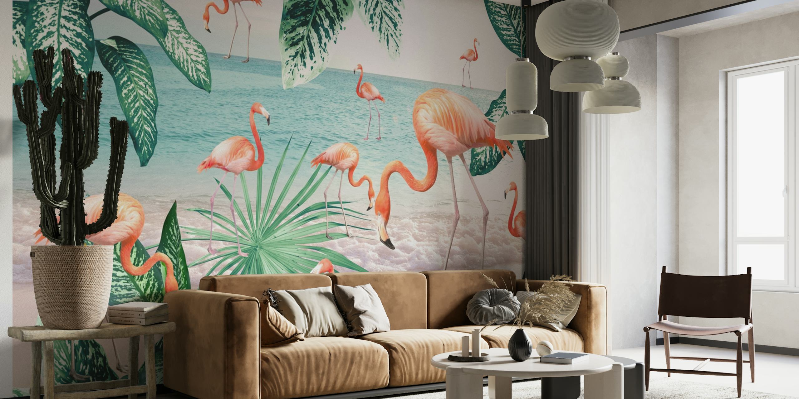 Flamingo Oasis 1 papel pintado
