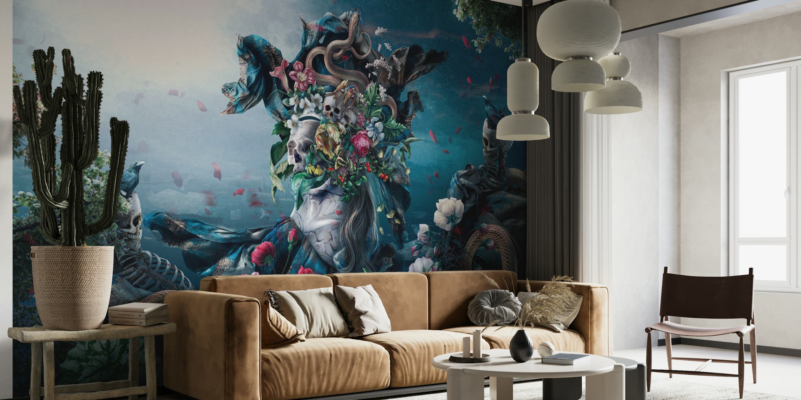 Artistic wallpaper design with life and nature themes