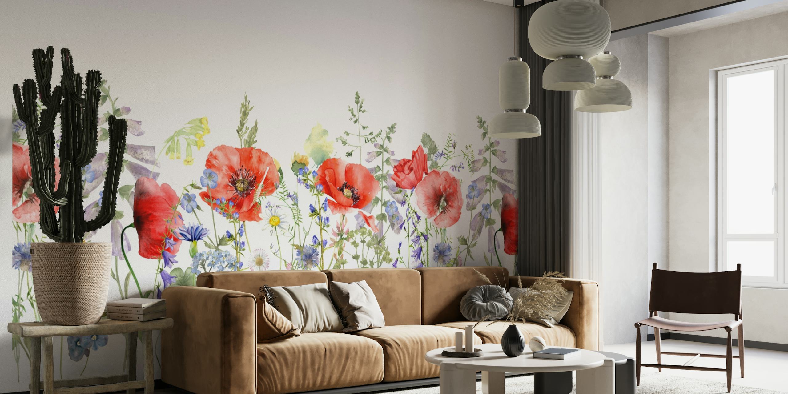 Poppies Wildflower Meadow wallpaper