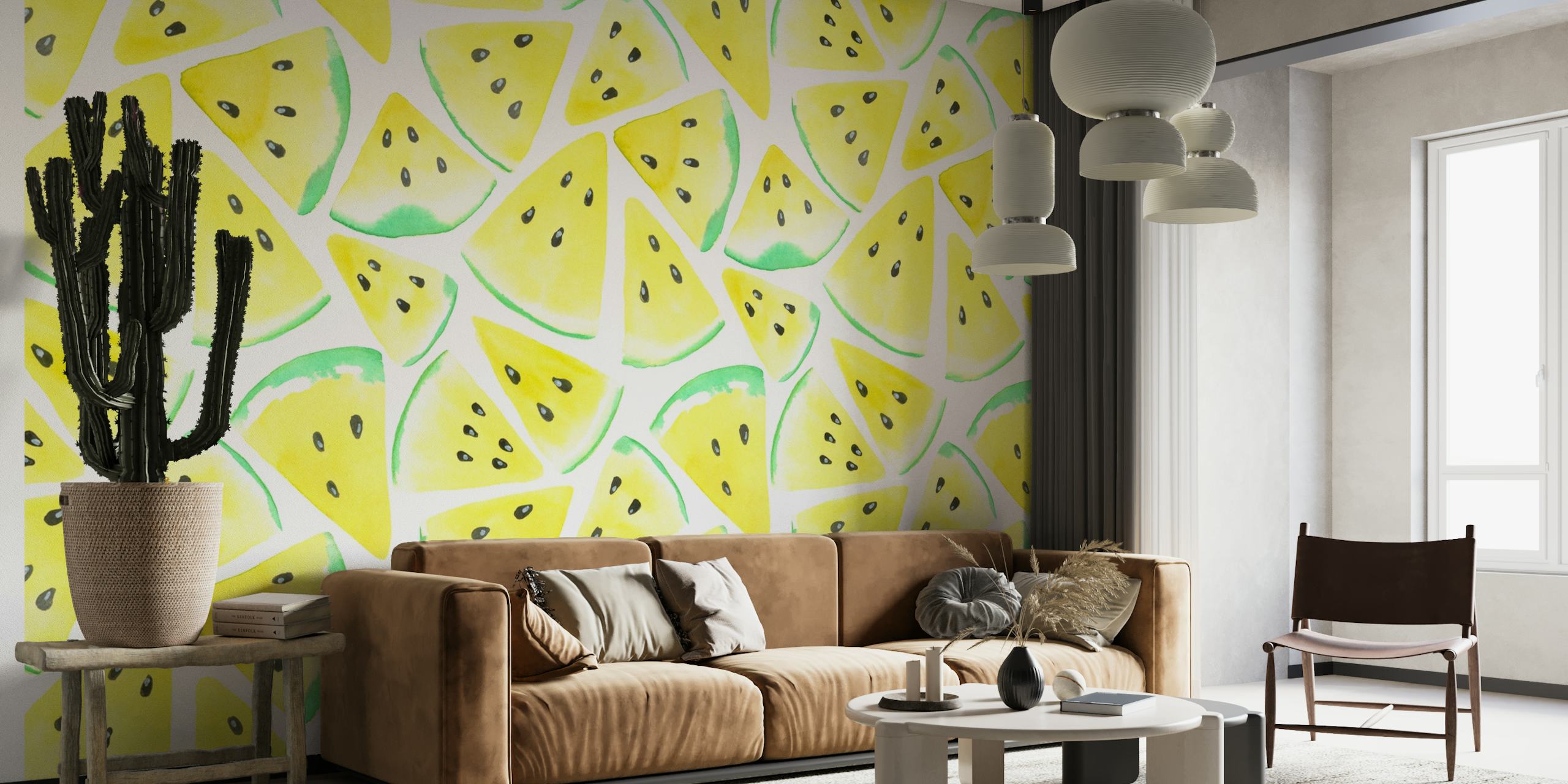 Watermelon slices behang