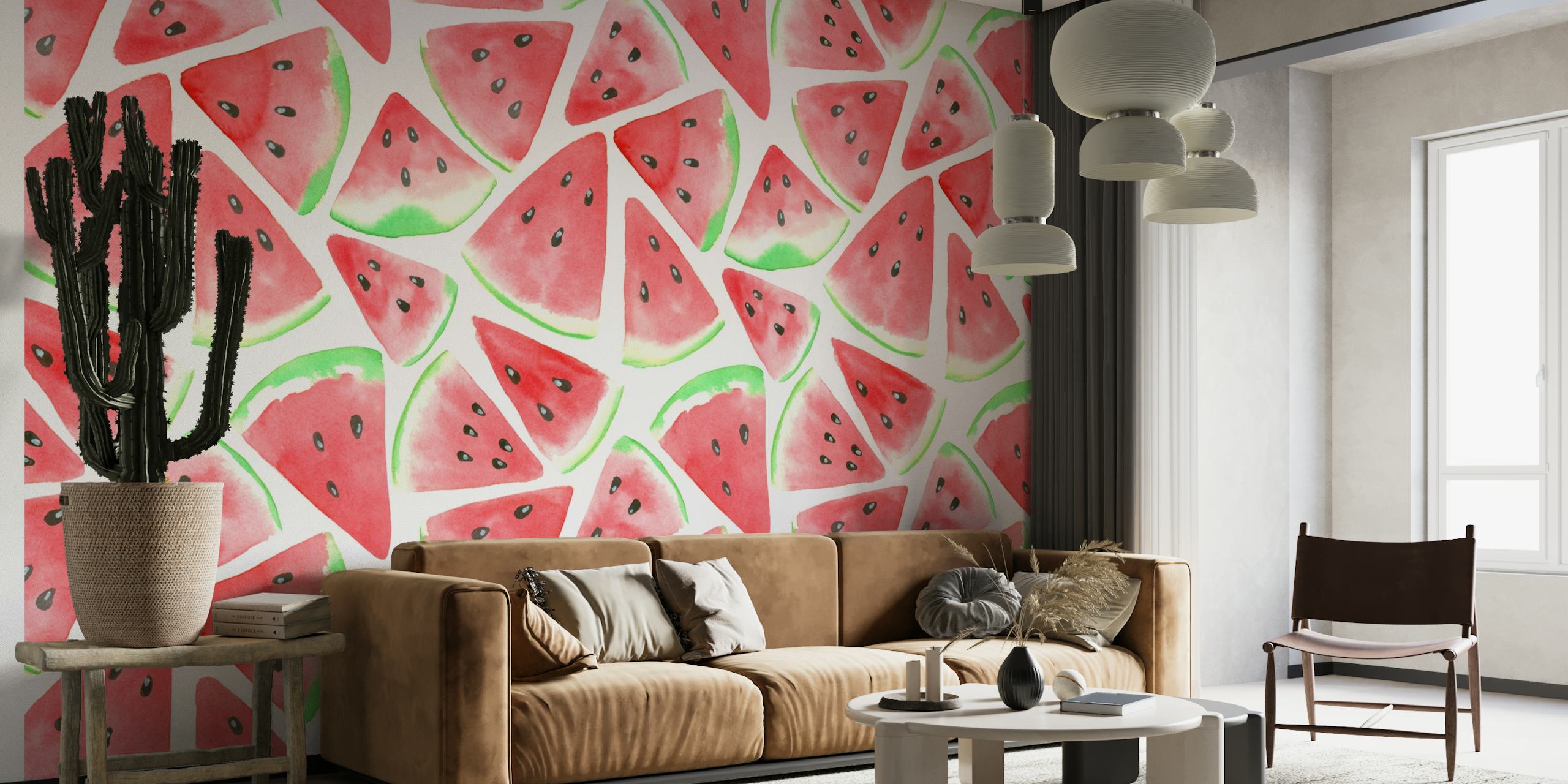 Watermelon slices 2 behang