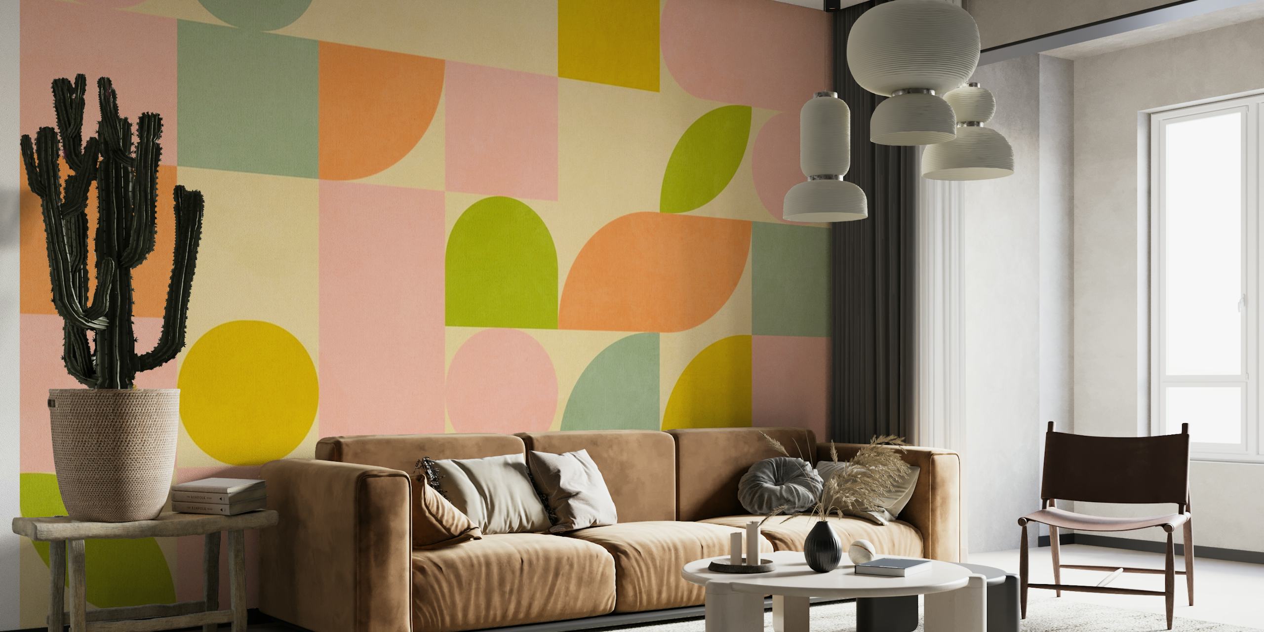 Mid century modern pastel 3 behang