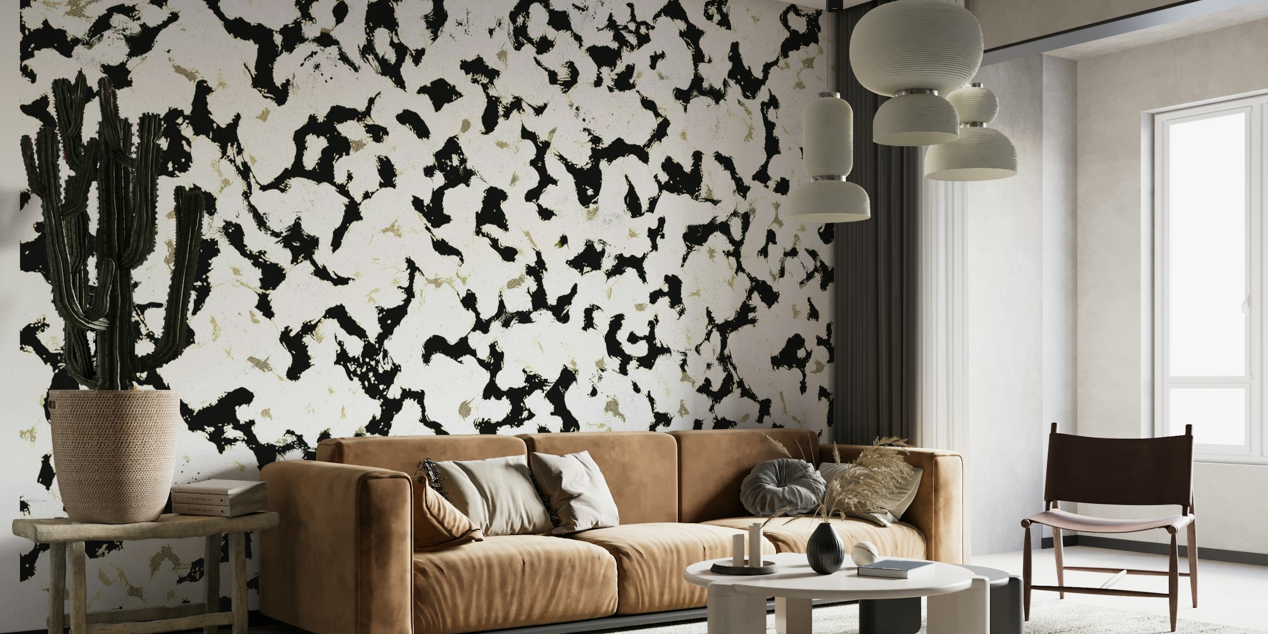 Abstract smudged ink pattern wall mural