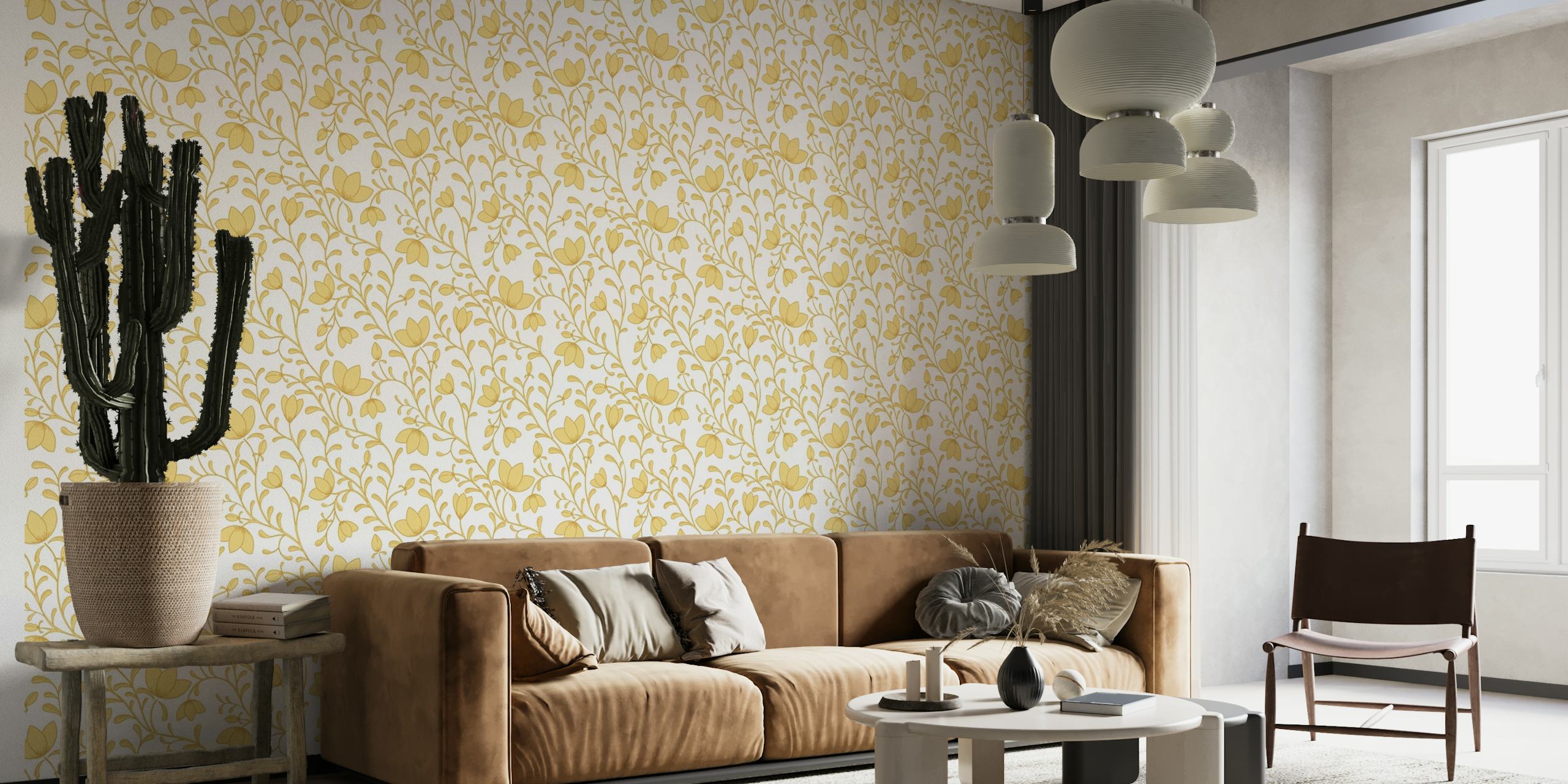 Spring Bloom in Mustard wallpaper