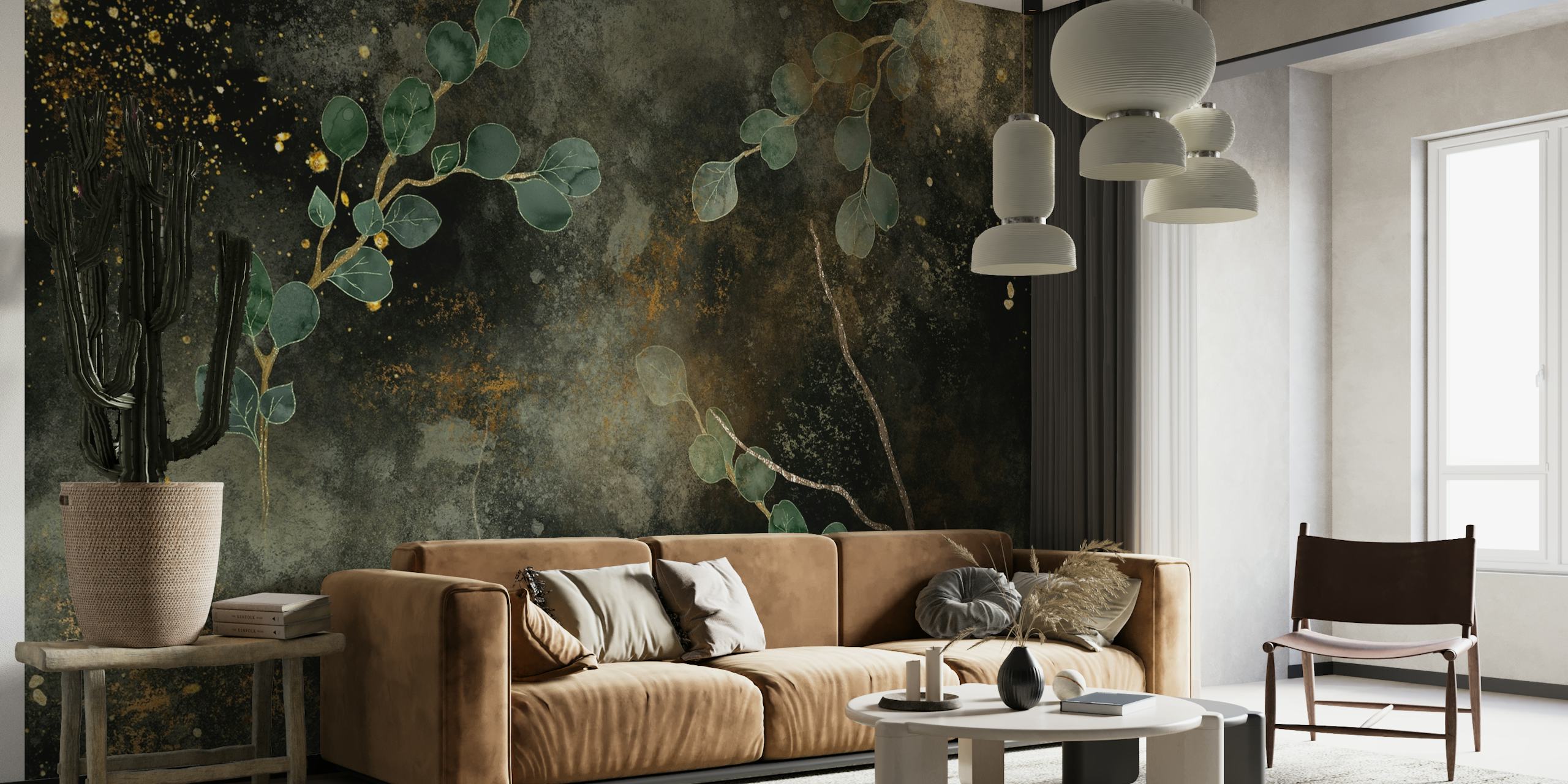Moody Eucalyptus Glamour Art papel de parede