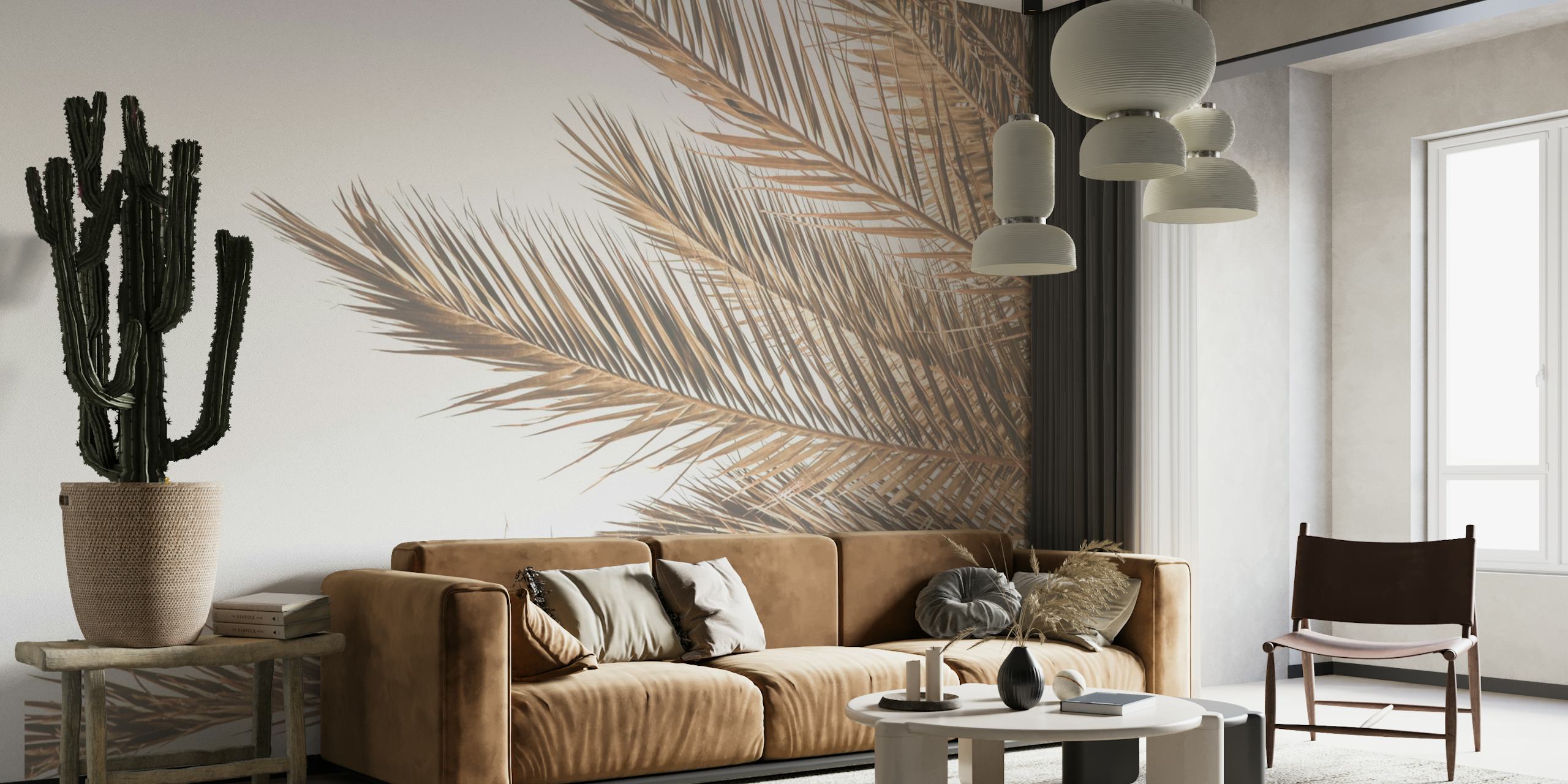 Palm Leaves of Madeira Brown behang