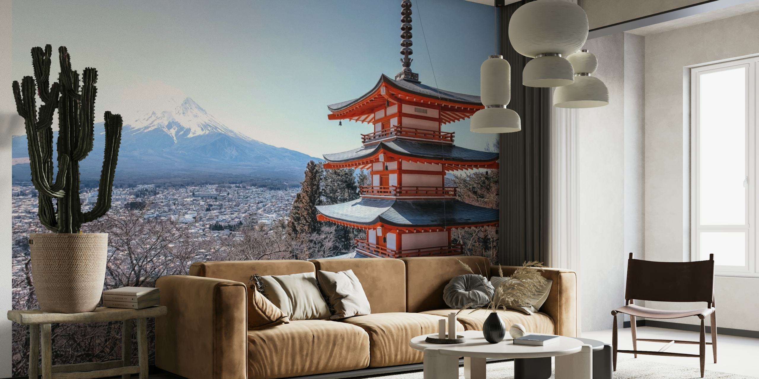 Fototapet Chureito Pagoda och Mount Fuji