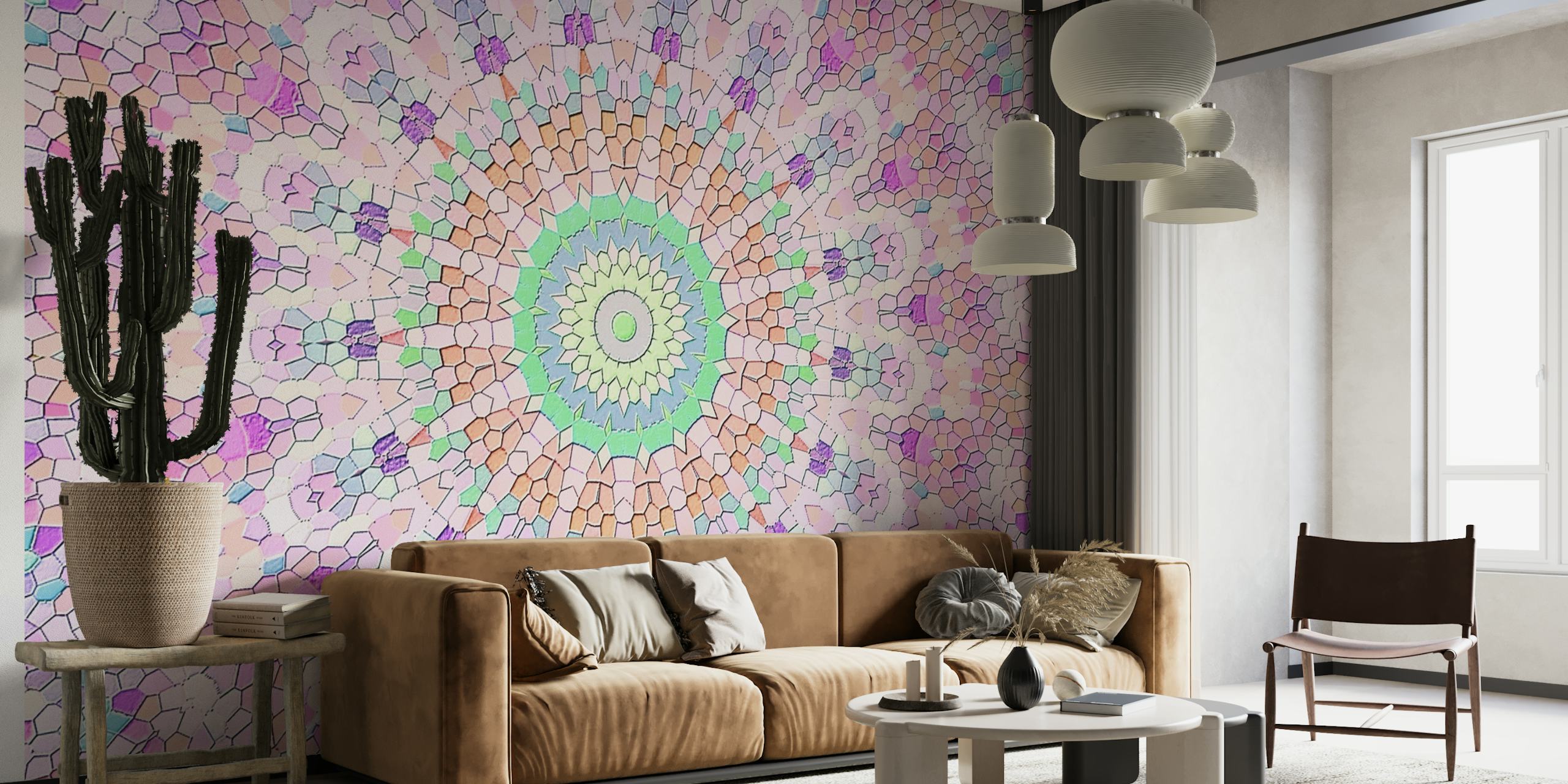 Arabesque Lilac Mosaic Mandala wallpaper