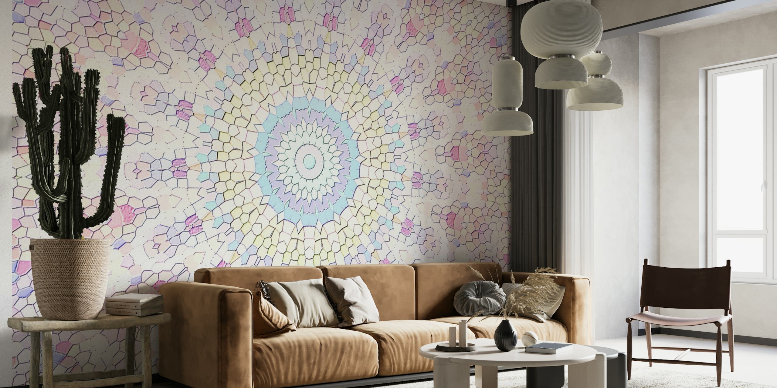 Arabesque Candy Blush Mandala wallpaper