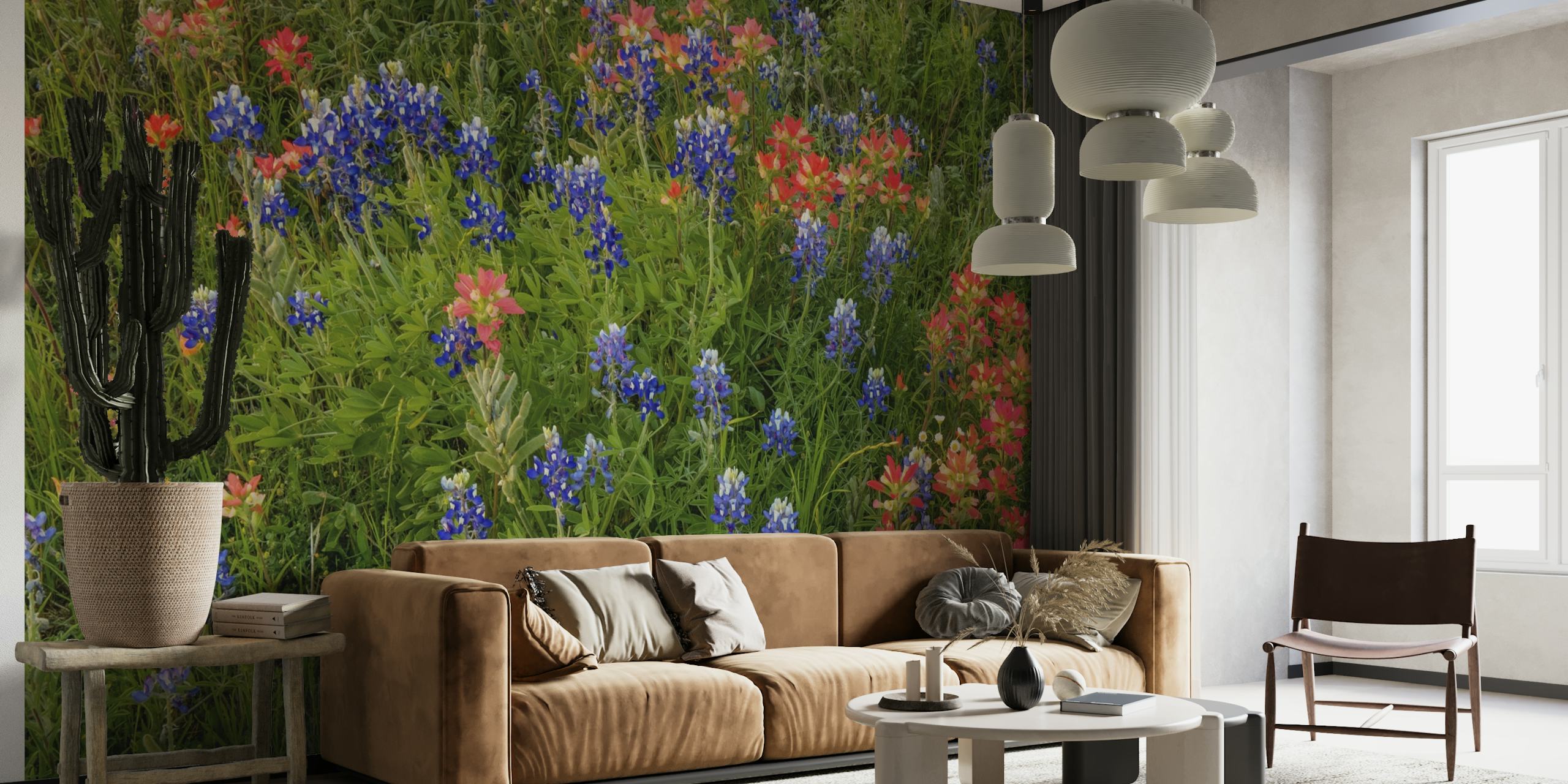 Bluebonnets and Paintbrush behang