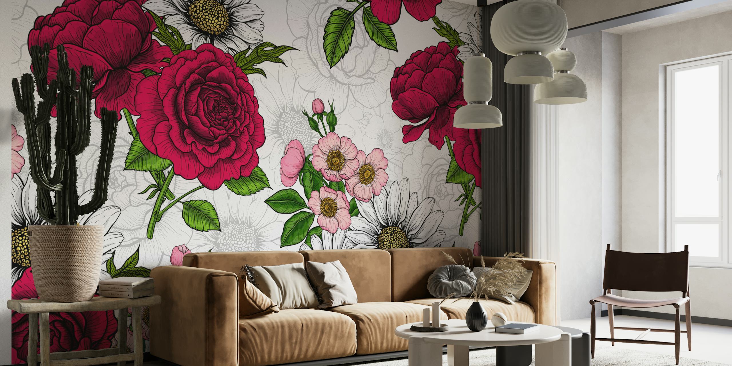 Summer bouquets 6 floral wallpaper design
