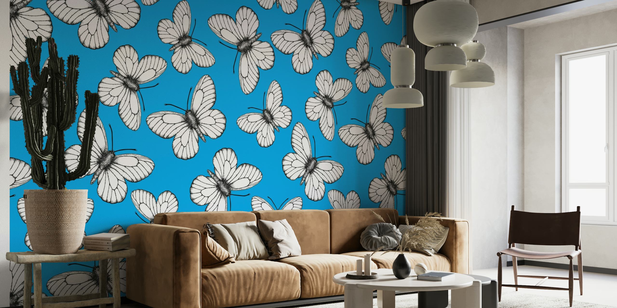 White butterfly pattern 3 wallpaper