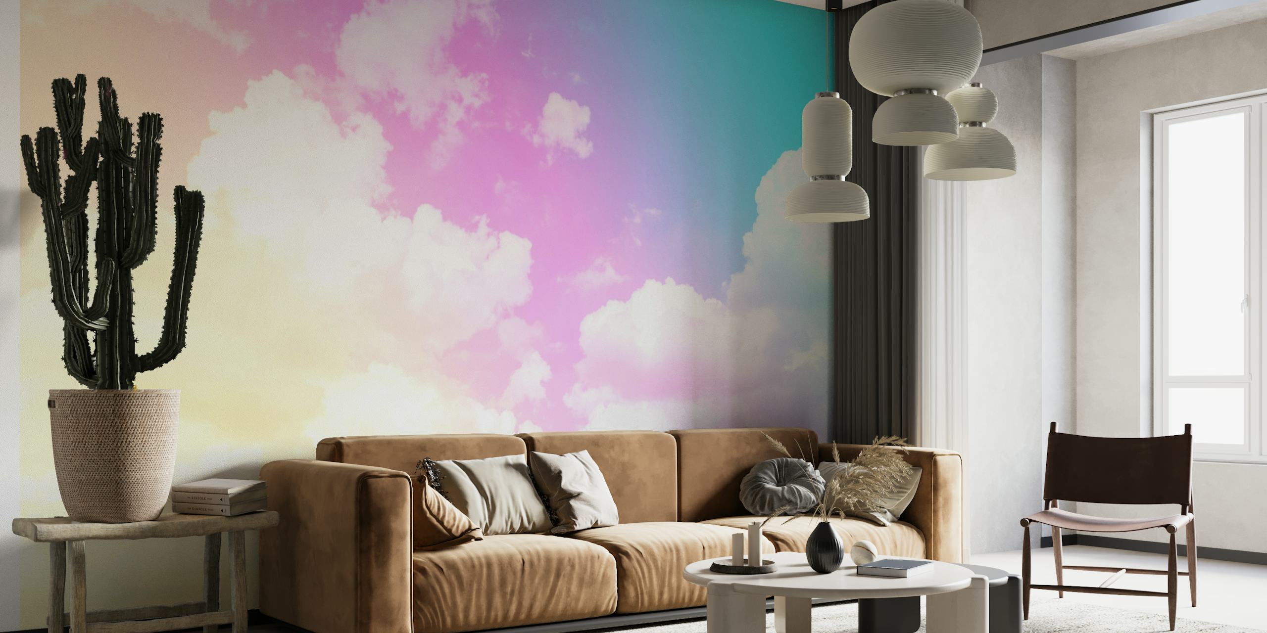 Pastel clouds VII behang