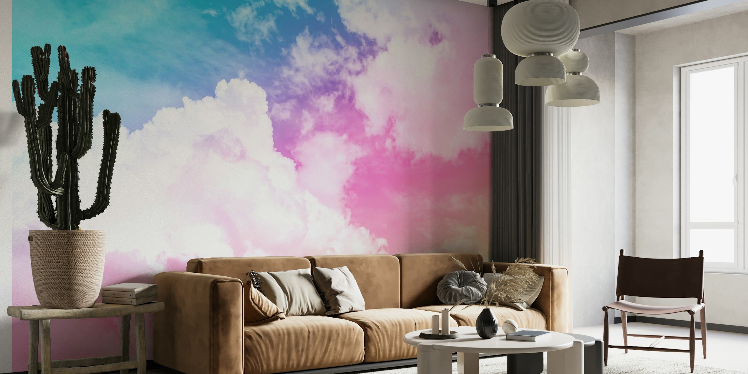 Pastel clouds VIII behang