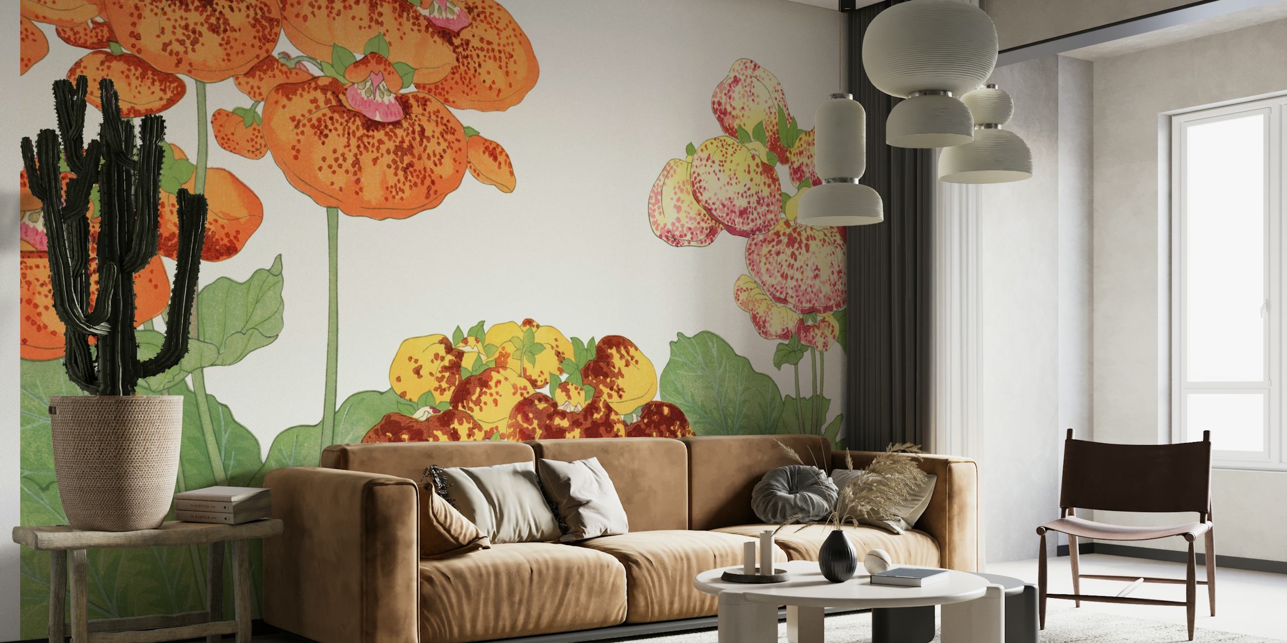 Whimsical Japan Floral wallpaper in a room