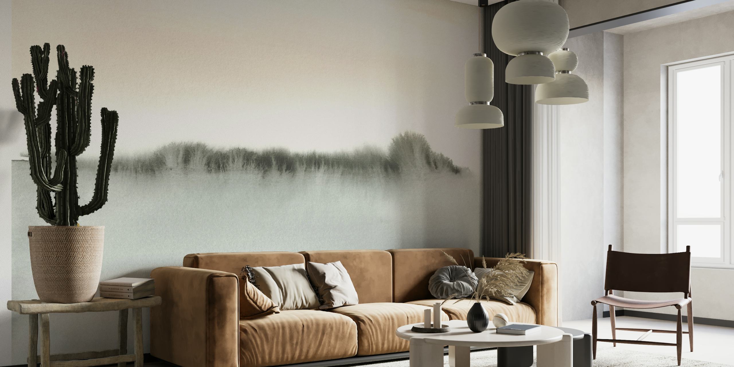 Grayish watercolor horizon papel de parede