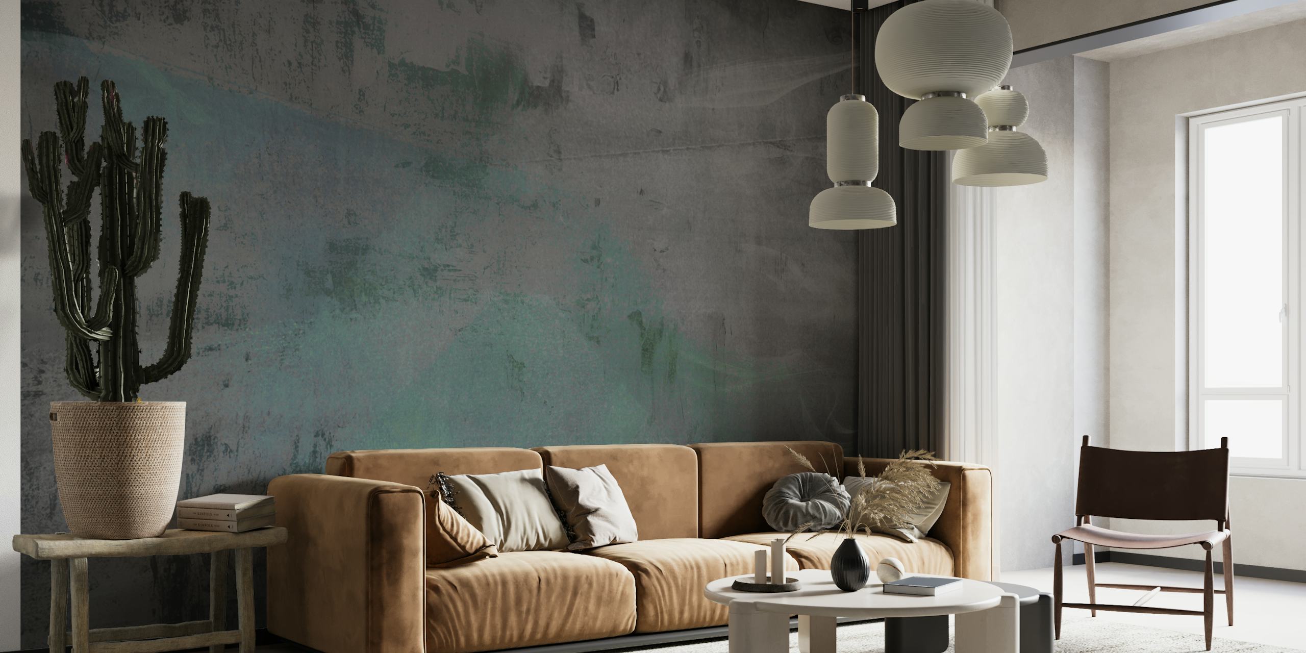 Texture Dark Gray wall mural with charcoal and muted green shades
