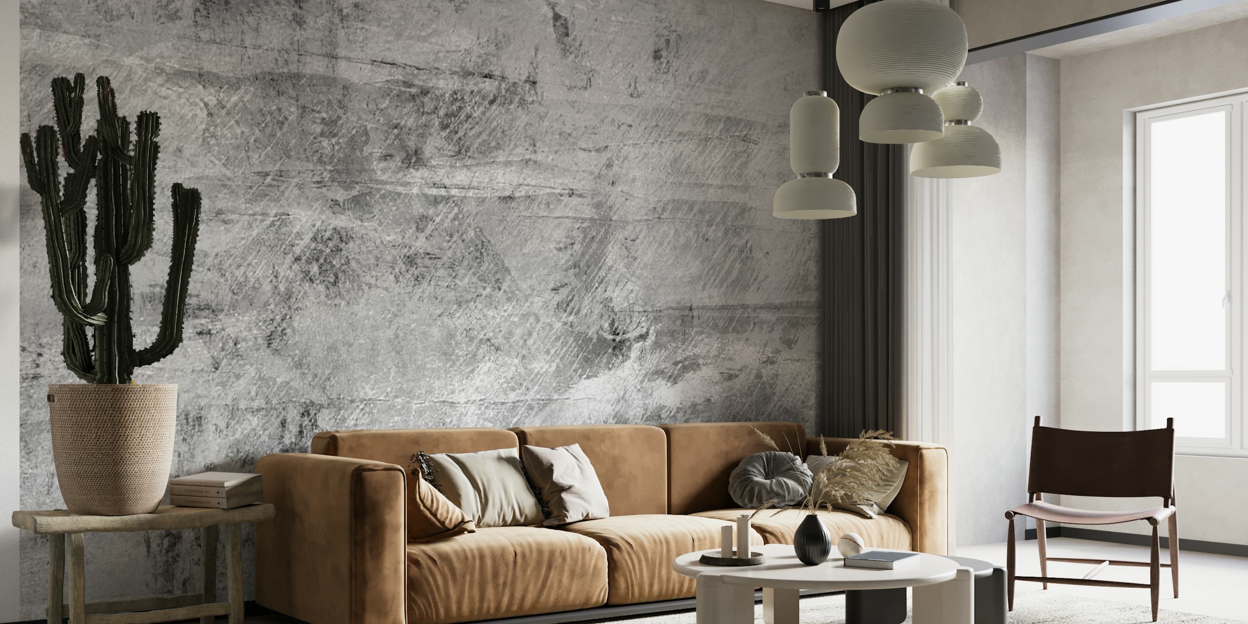 Texture Grey behang in een kamer