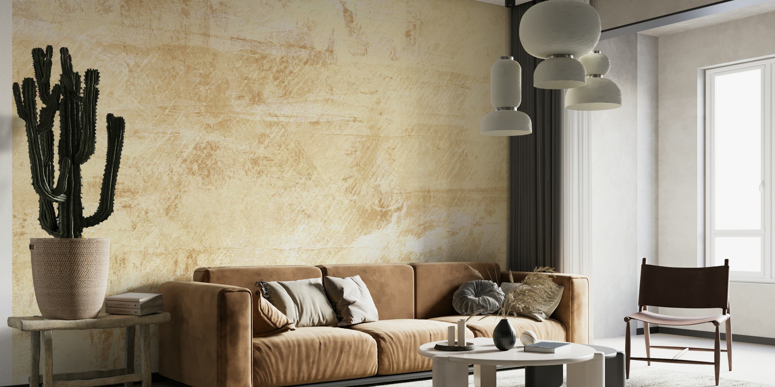 Texture Creme Tan Beige tapet i et rum