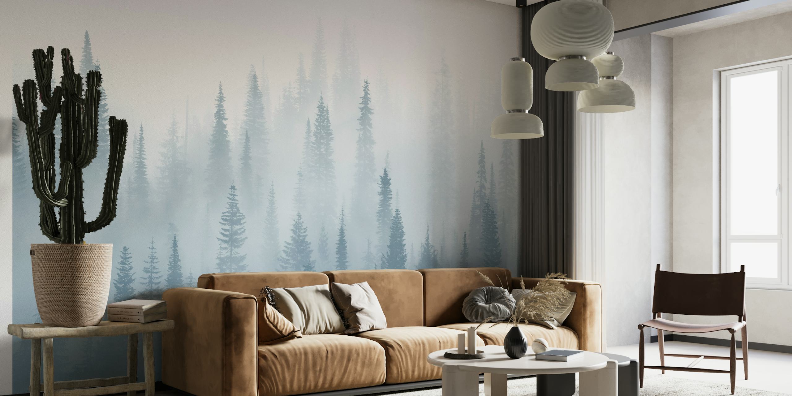 Misty forest inky wallpaper