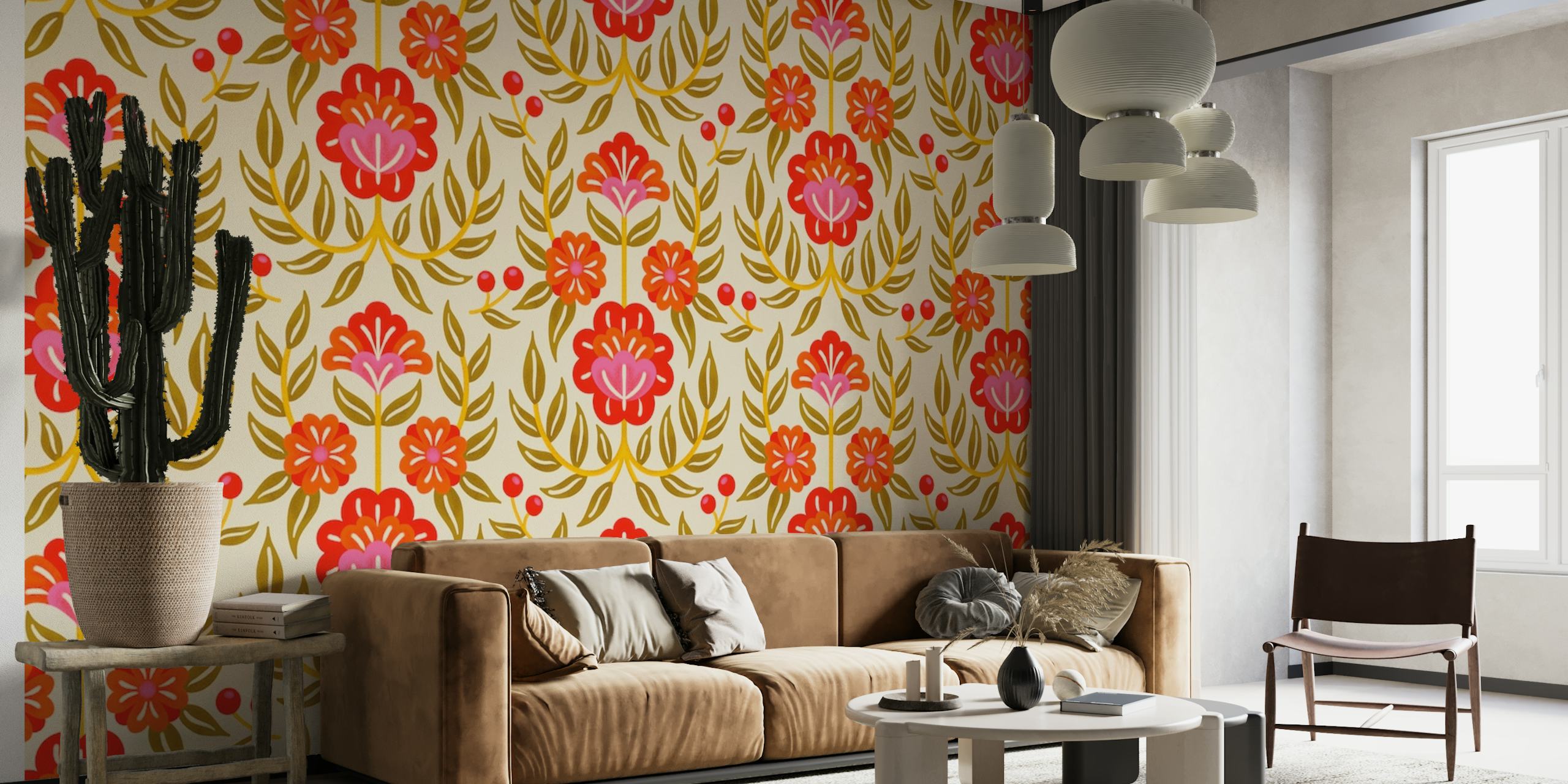 Retro Floral Pattern 1 wallpaper