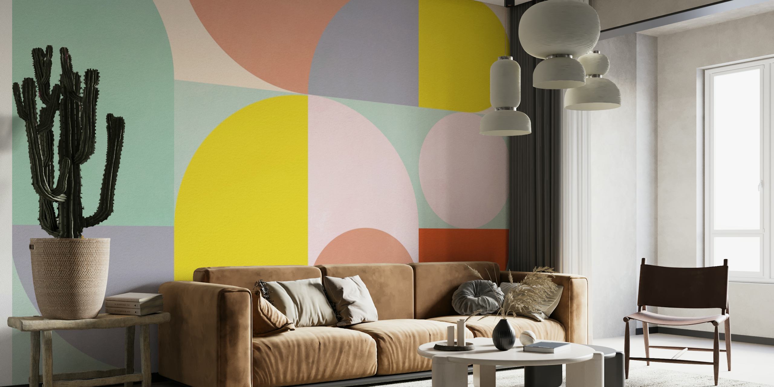 Ταπετσαρία mid century modern σε ένα δωμάτιο