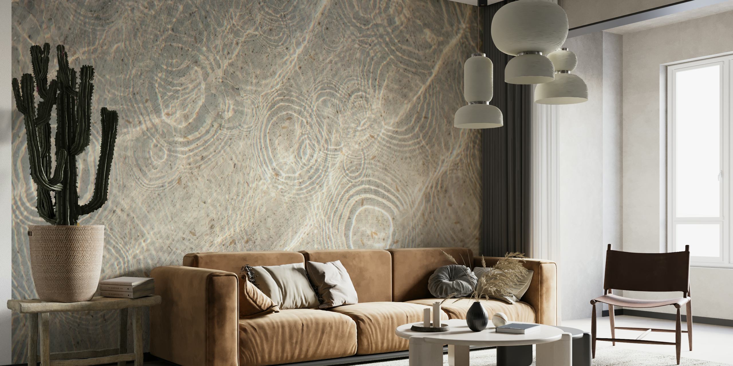 Subtle water ripples wall mural with light reflections