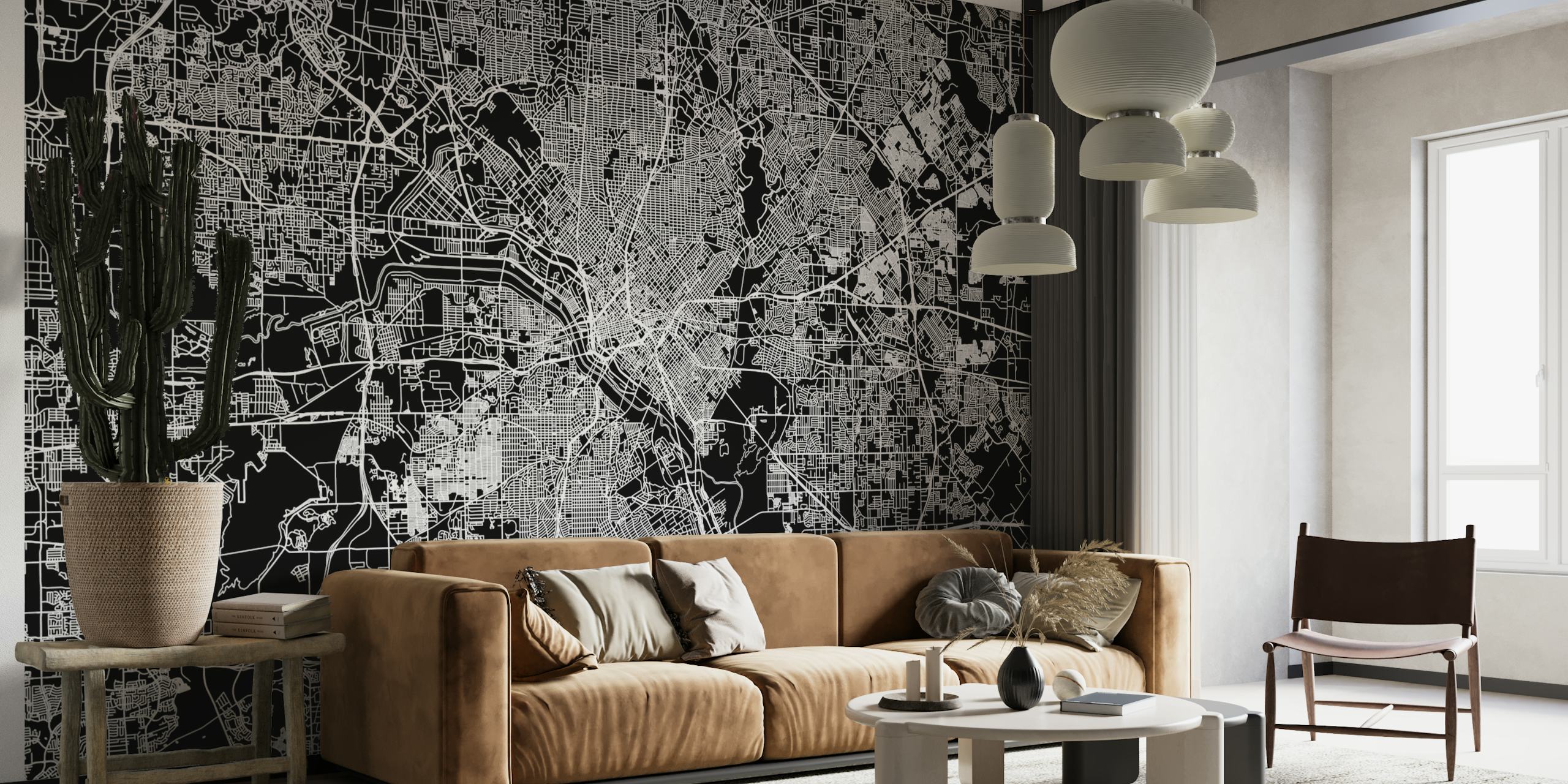 Dallas Black Map wallpaper