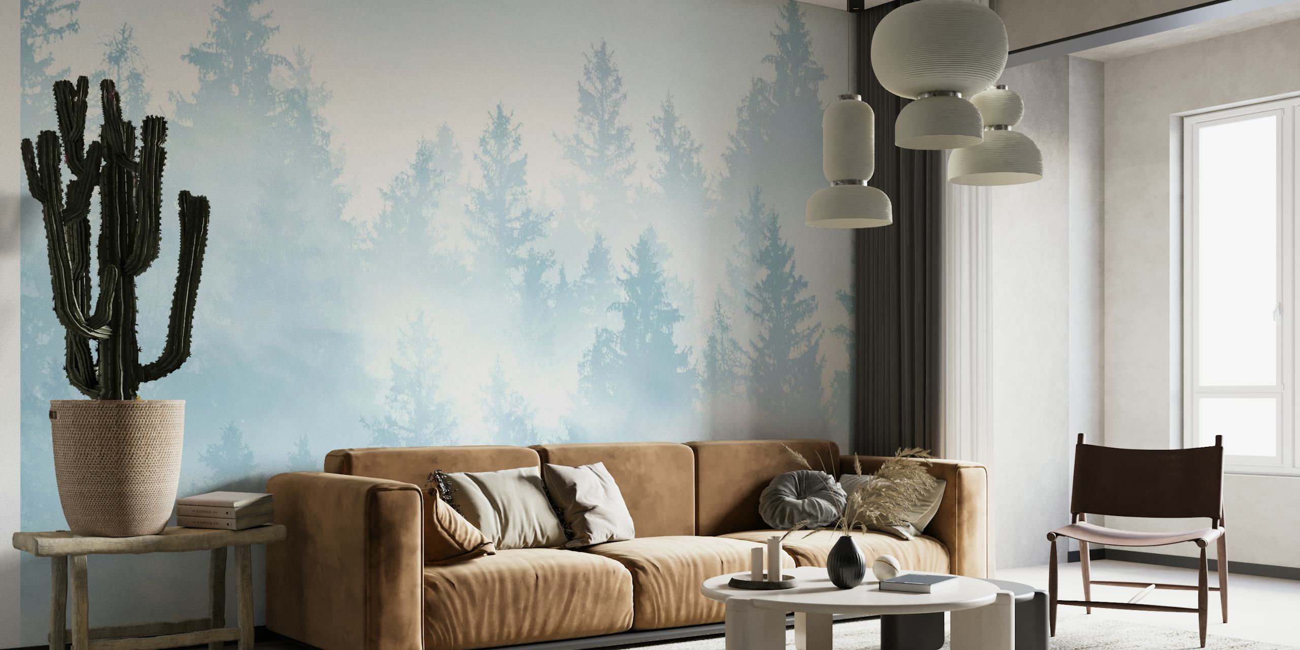 Soft Blue Forest Dream 1 wallpaper