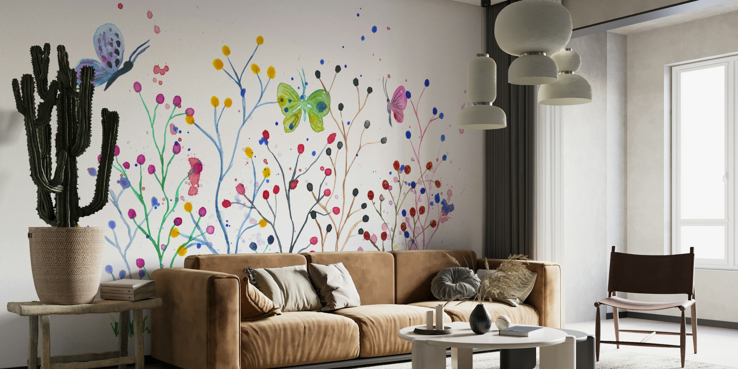 Watercolor Garden 5 tapet i et rum