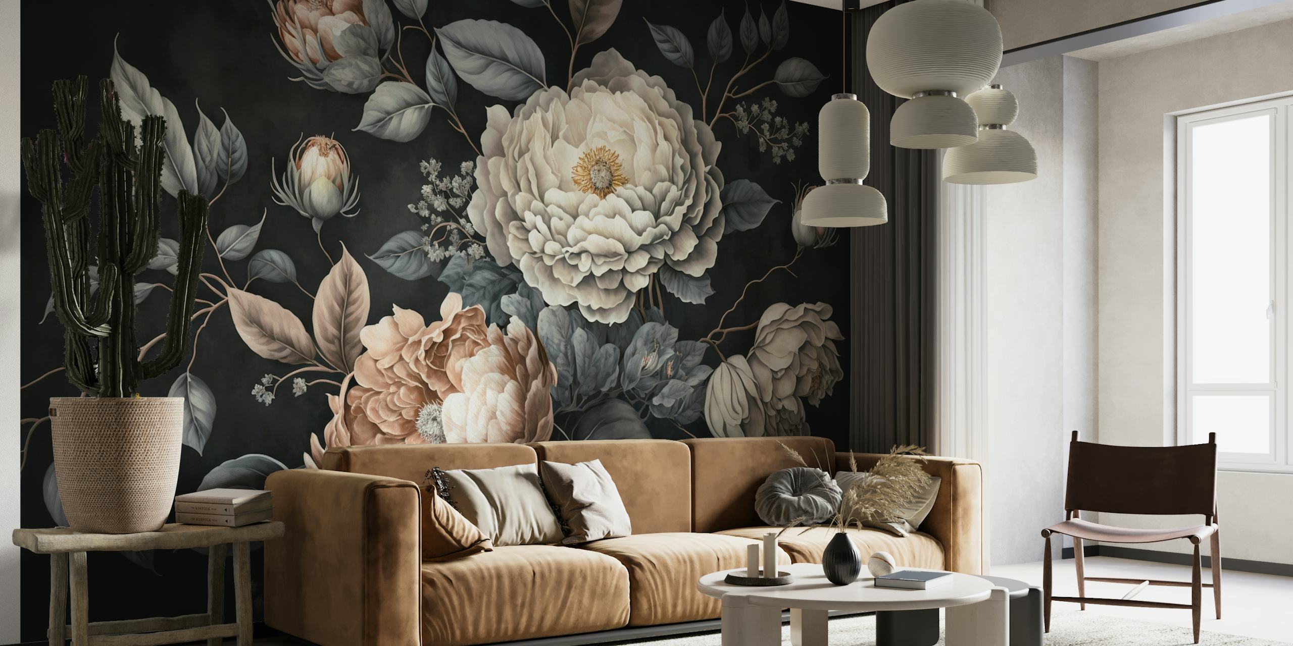 Moody Baroque Large Blooms wallpaper