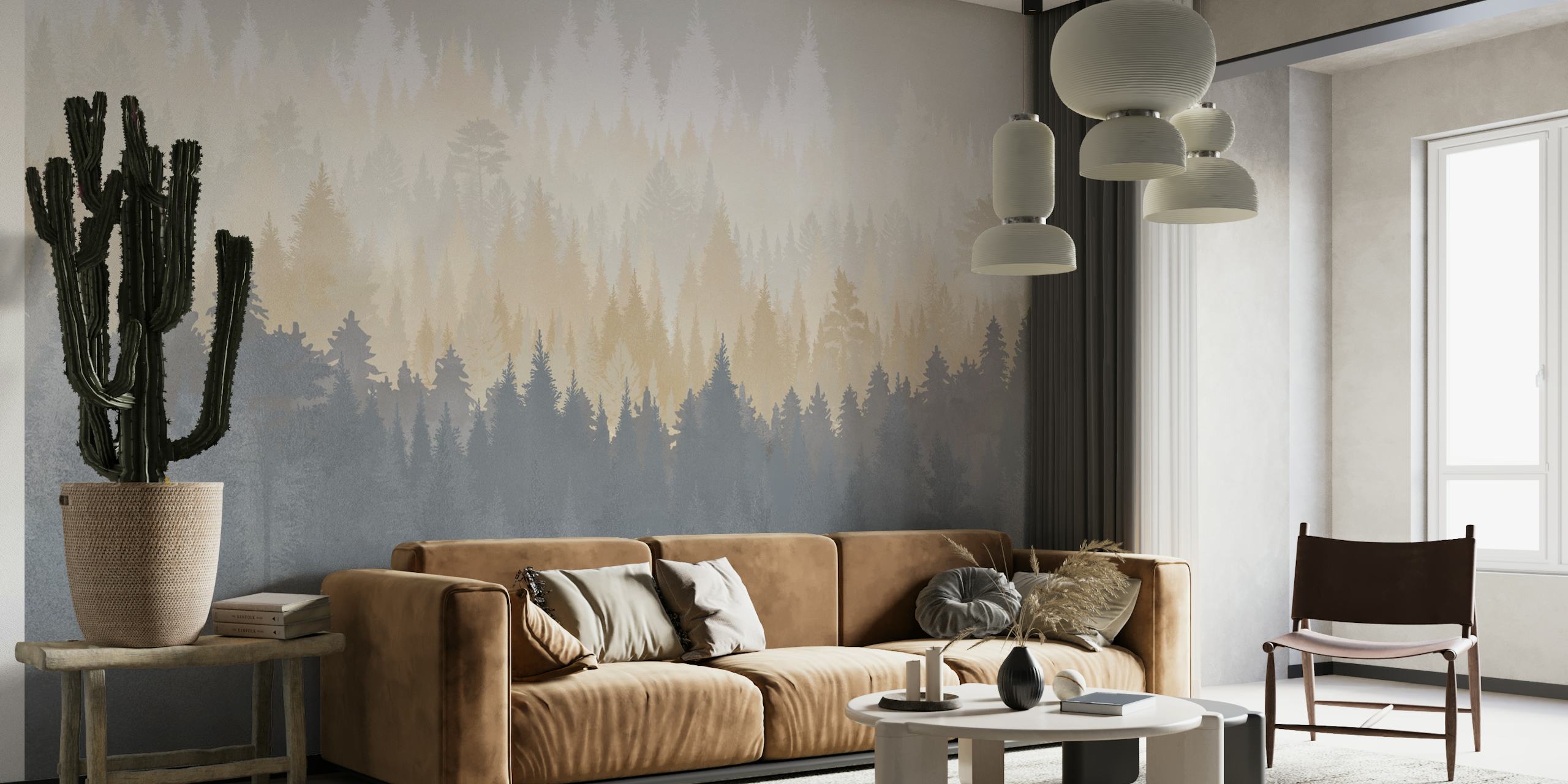 Tapeta Forest Scandinavian u sobi