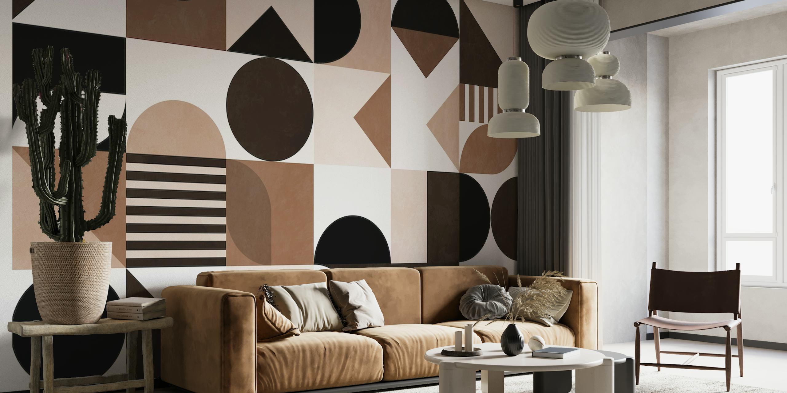 Bauhaus black brown papel de parede