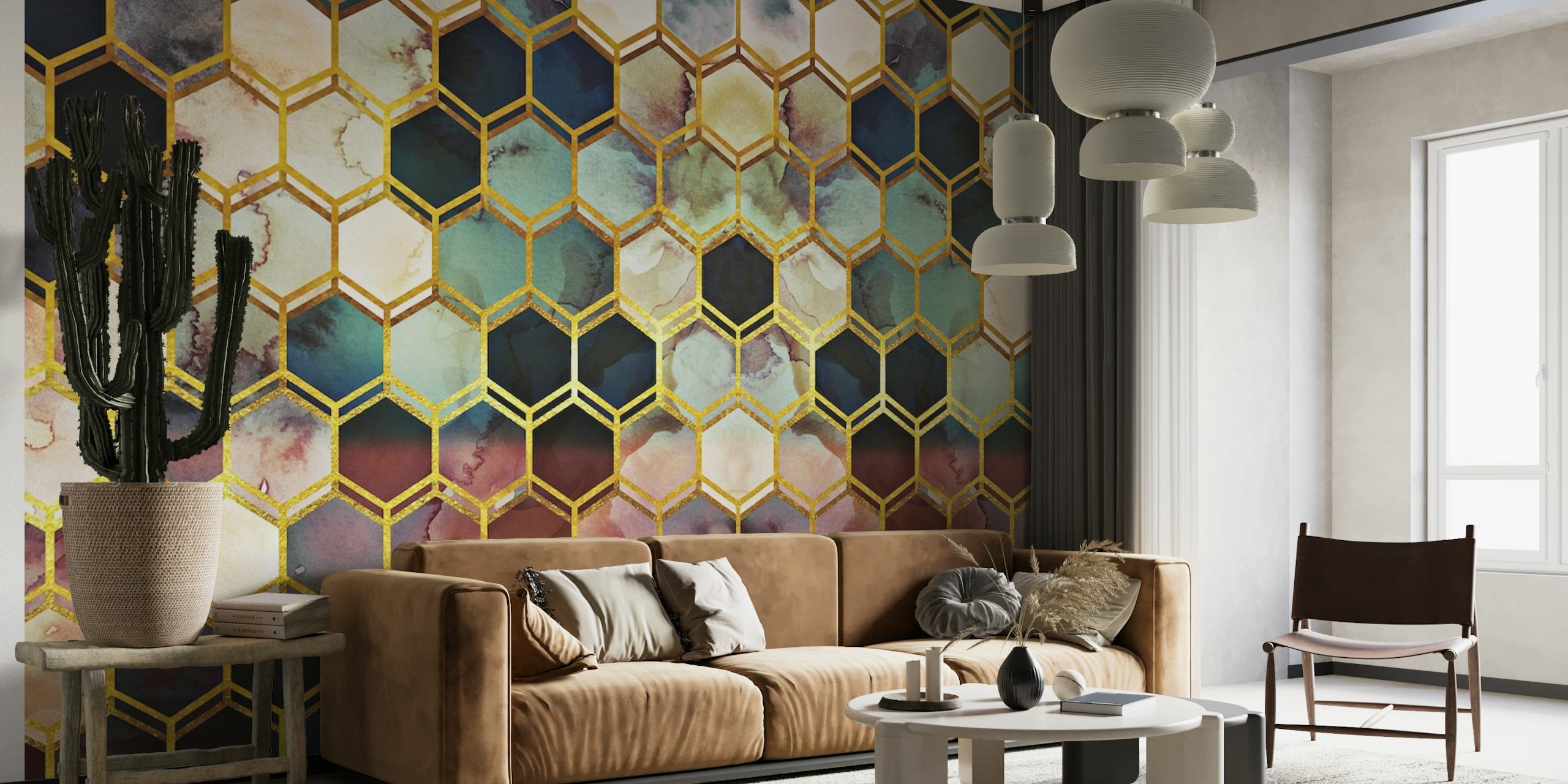 Rugged Marble Honeycomb wallpaper