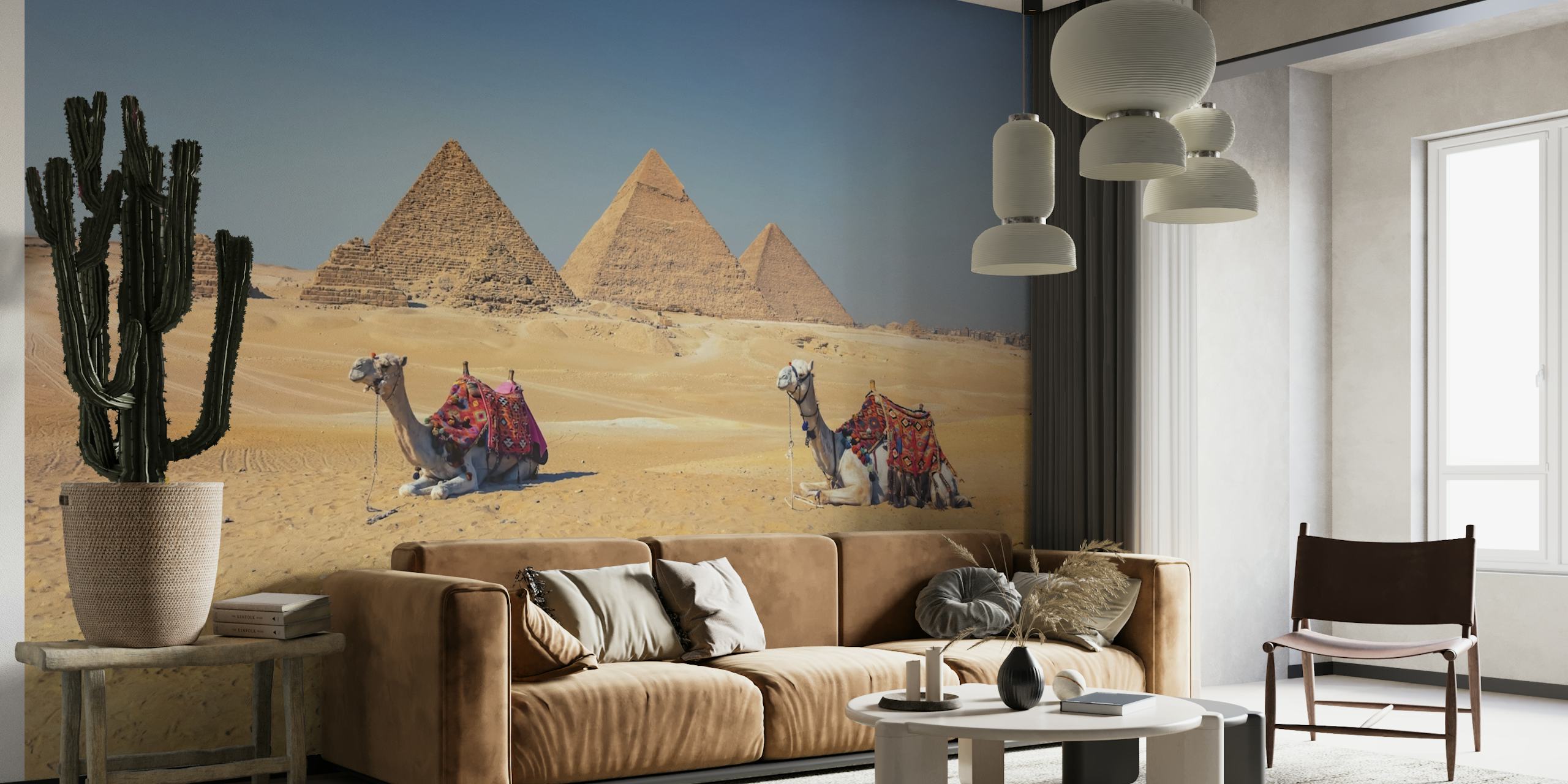 Camels and Pyramids Wallpaper Design