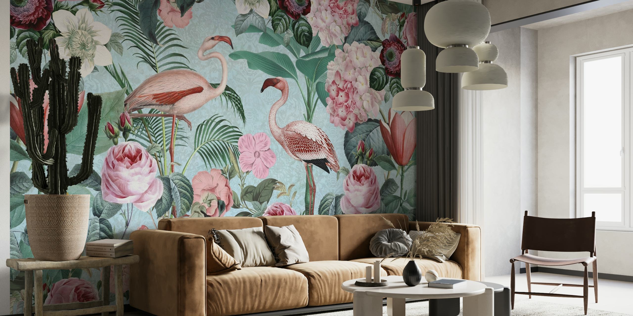 Flamingo Paradise papel pintado