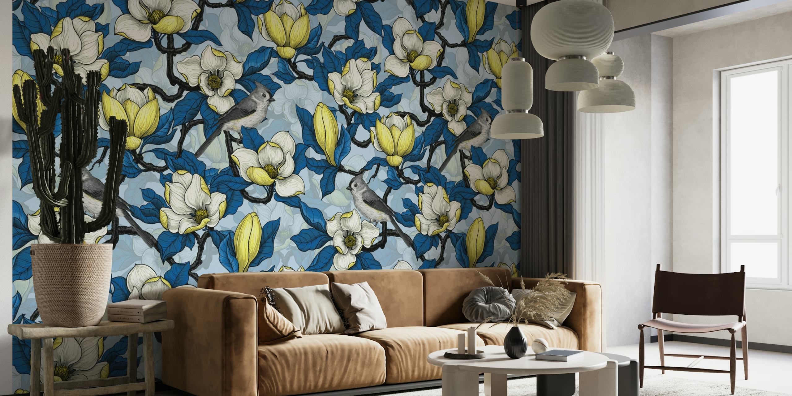 Blooming magnolia and bird 6 wallpaper