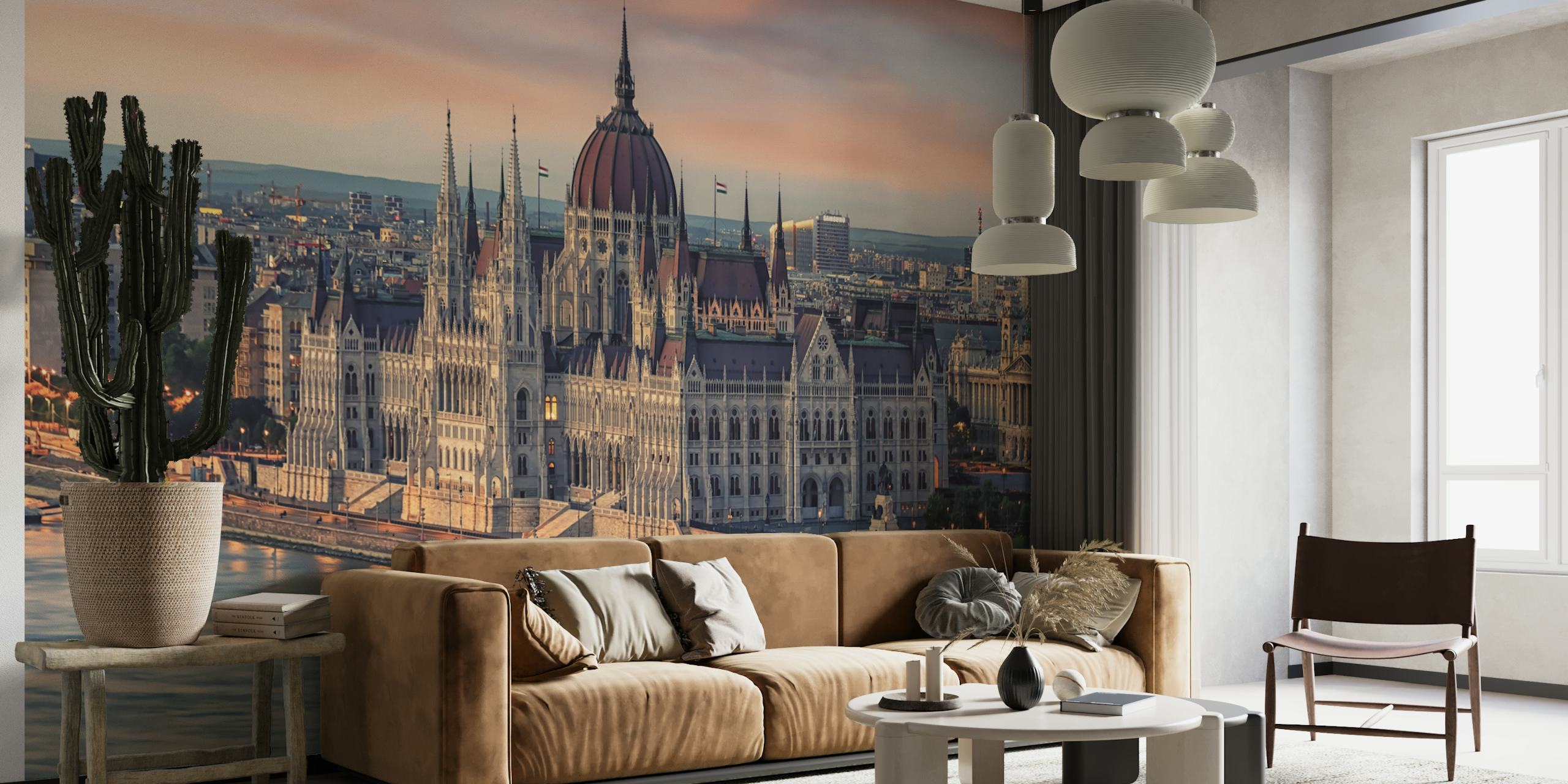 Papel de parede Hungarian Parliament Building em um quarto
