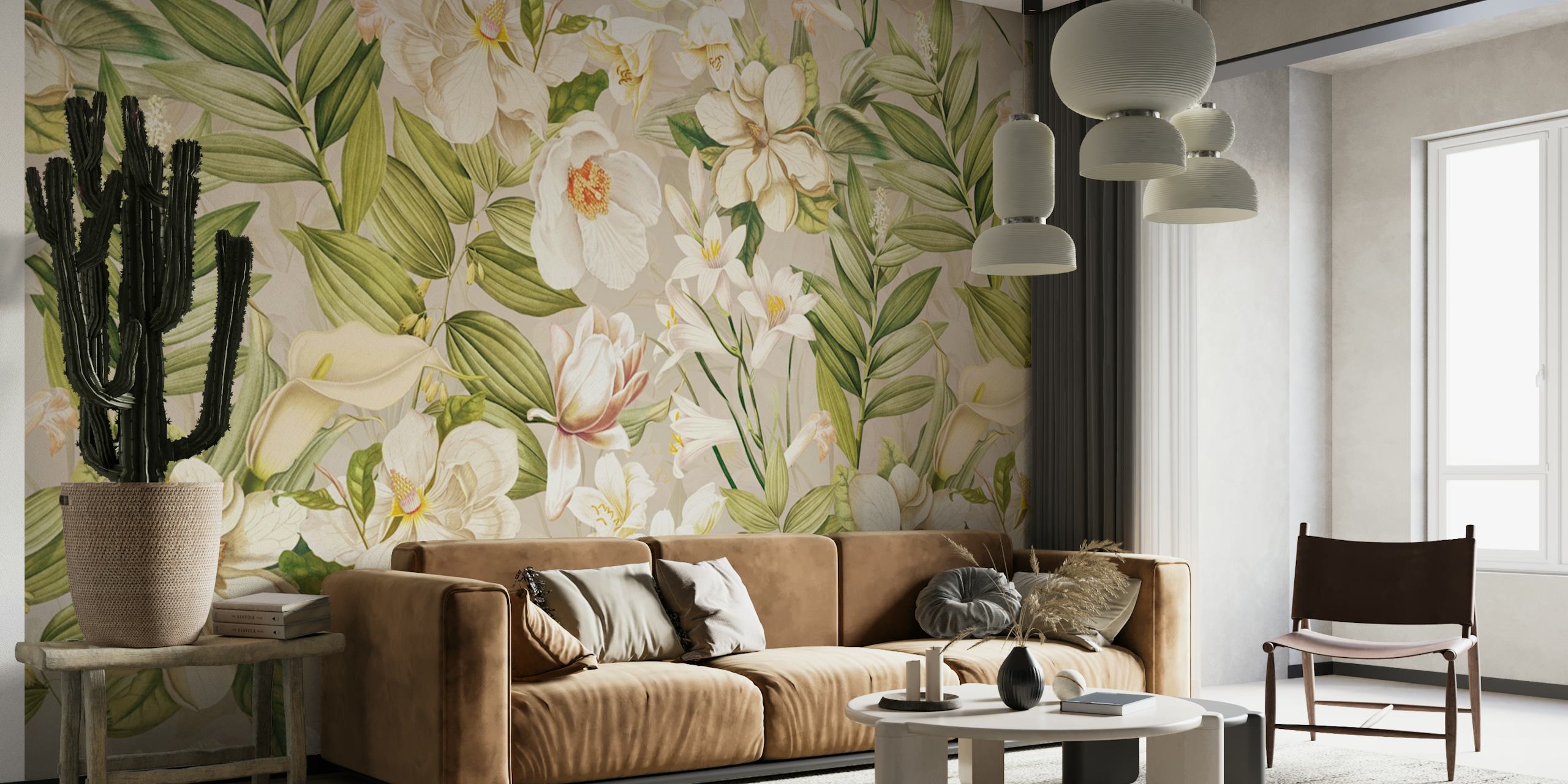 Exotic Camellia Garden tapet i et rom